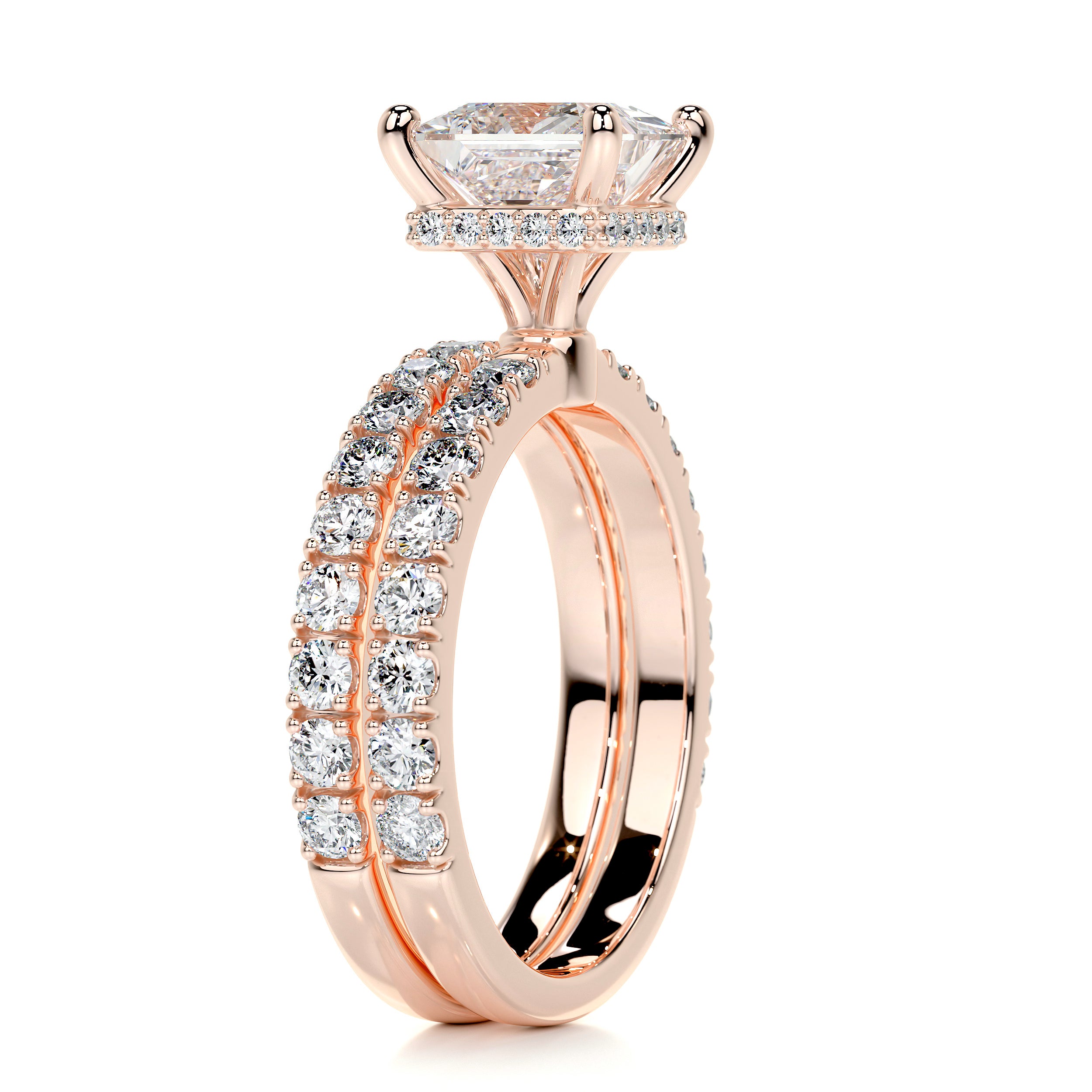 Valentina Diamond Bridal Set -14K Rose Gold