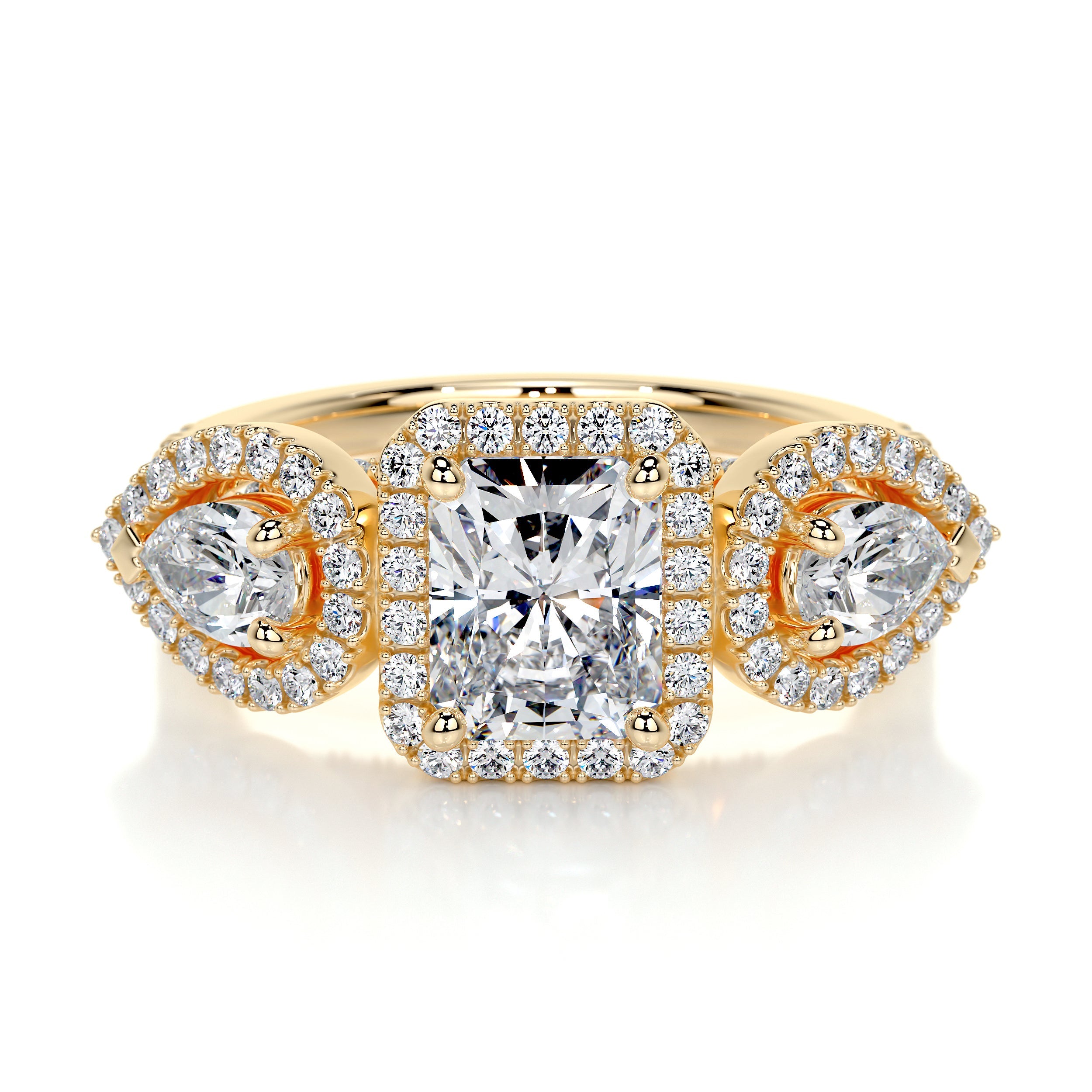 Violet Lab Grown Diamond Ring - 18K Yellow Gold