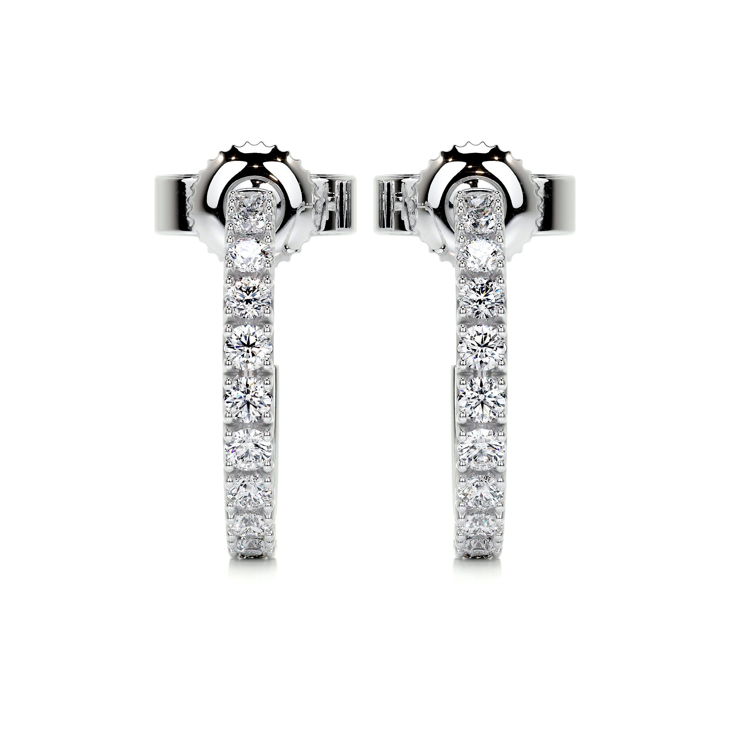Nicole Diamond Earrings   (2.5 Carat) -14K White Gold