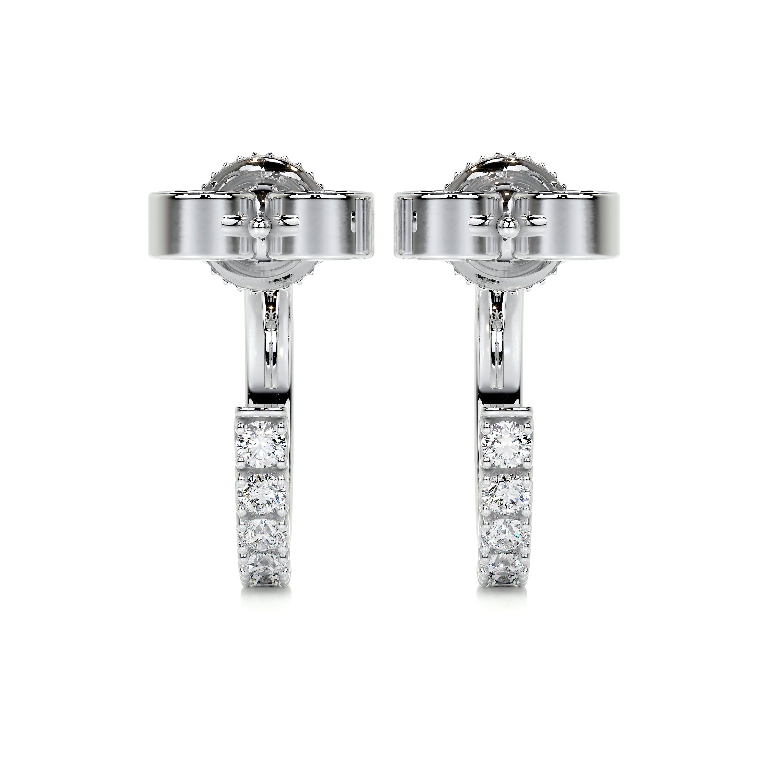 Nicole Diamond Earrings   (2.5 Carat) -14K White Gold