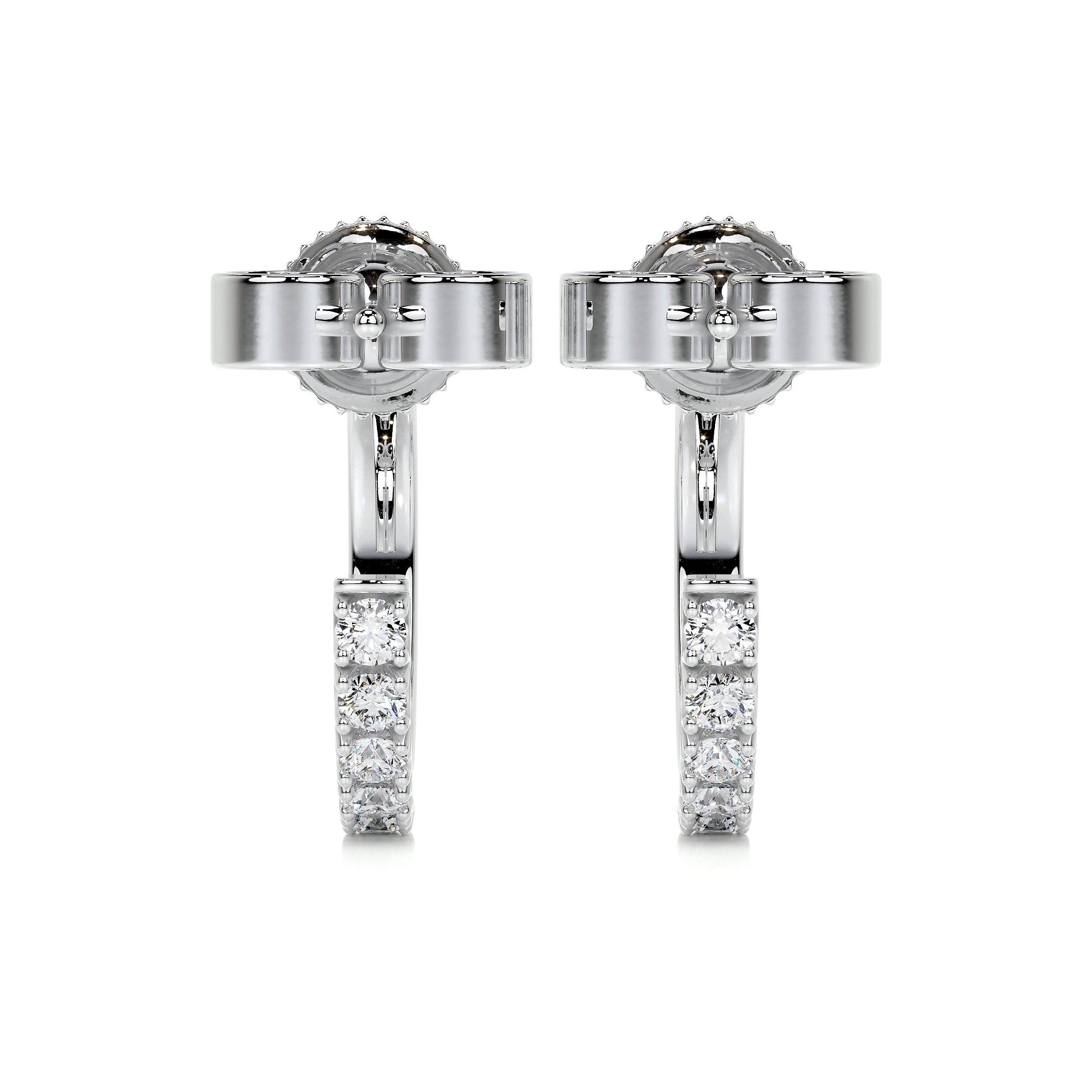 Nicole Diamond Earrings (2.5 Carat) -14K White Gold