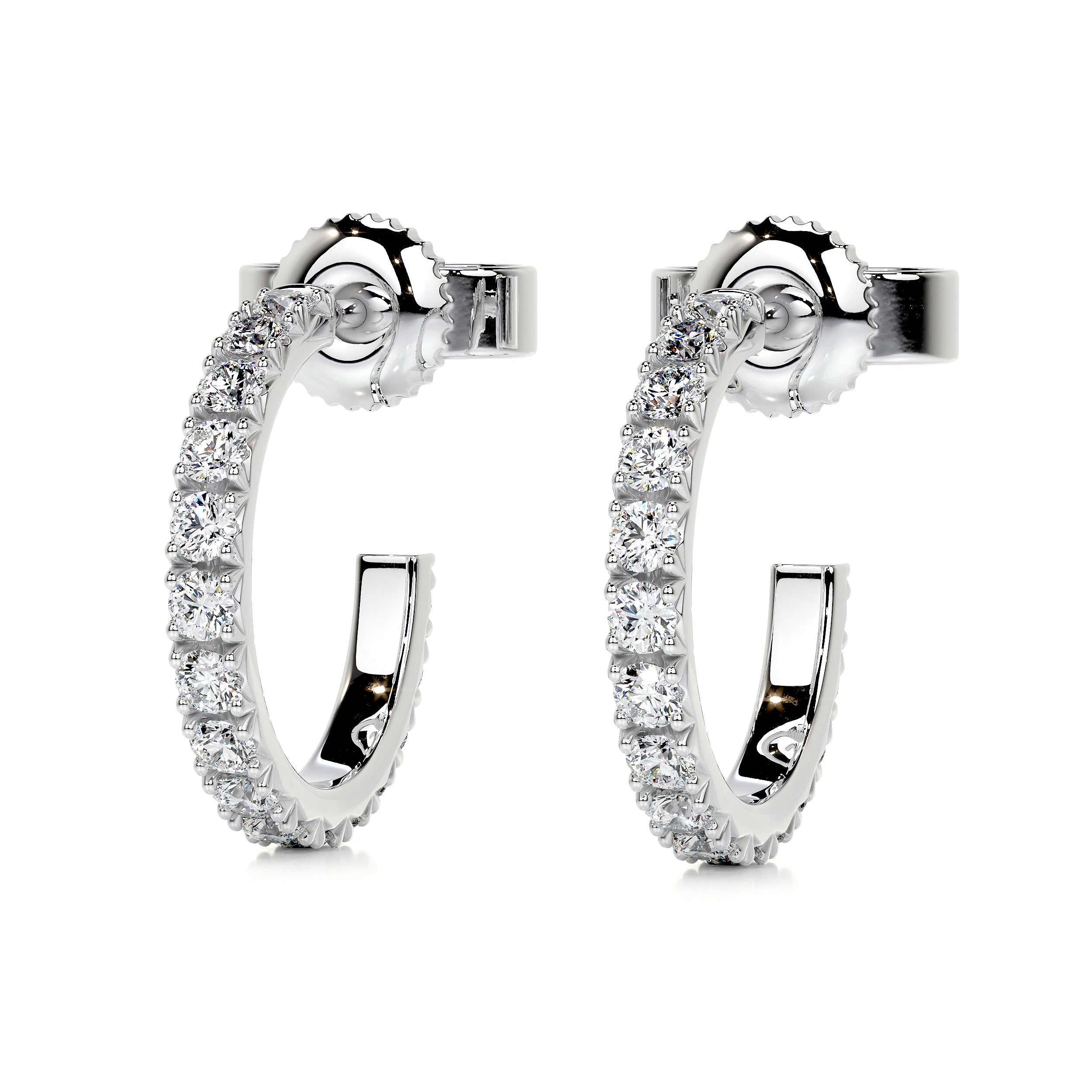 Nicole Diamond Earrings   (2.5 Carat) -18K White Gold