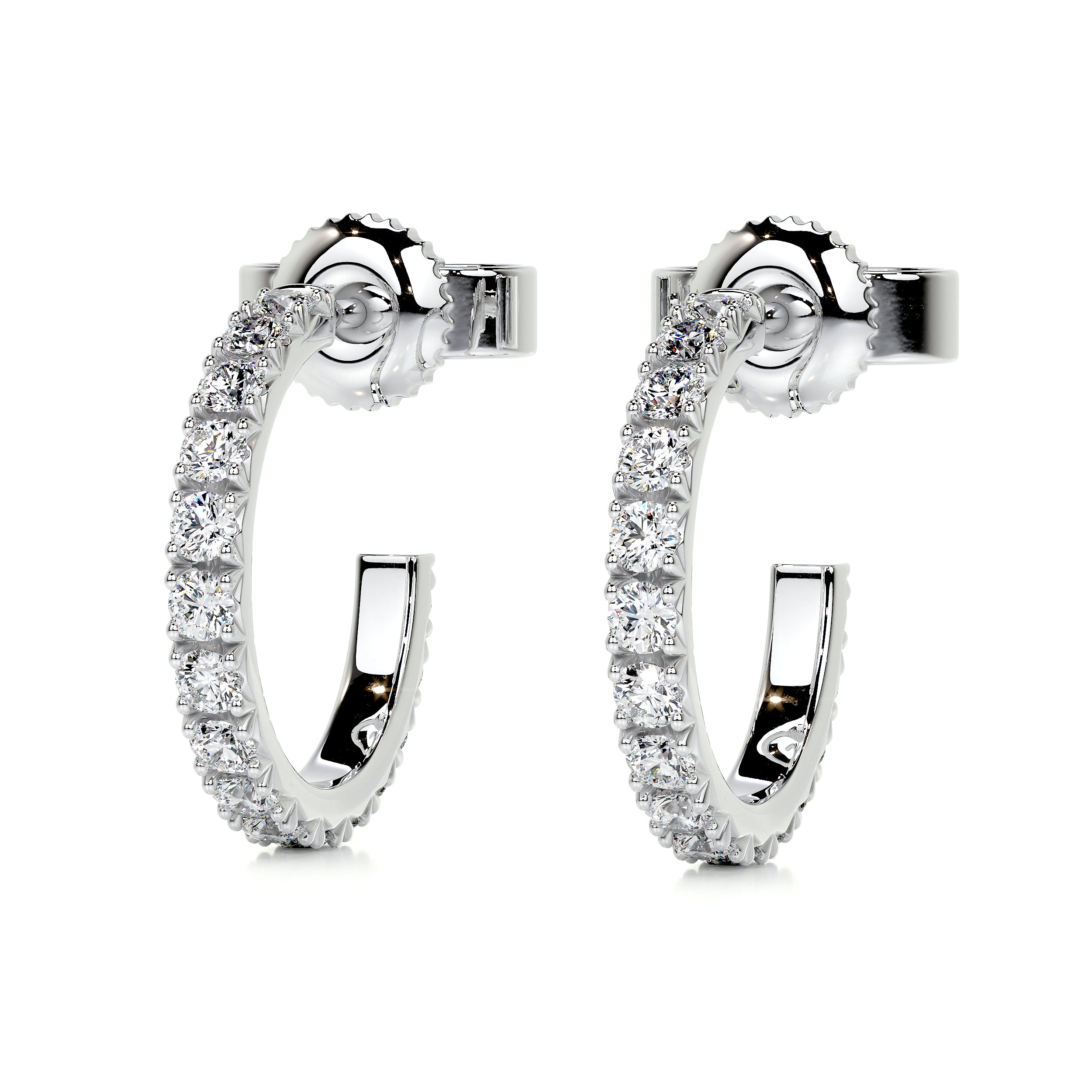 Nicole Diamond Earrings (2.5 Carat) -14K White Gold