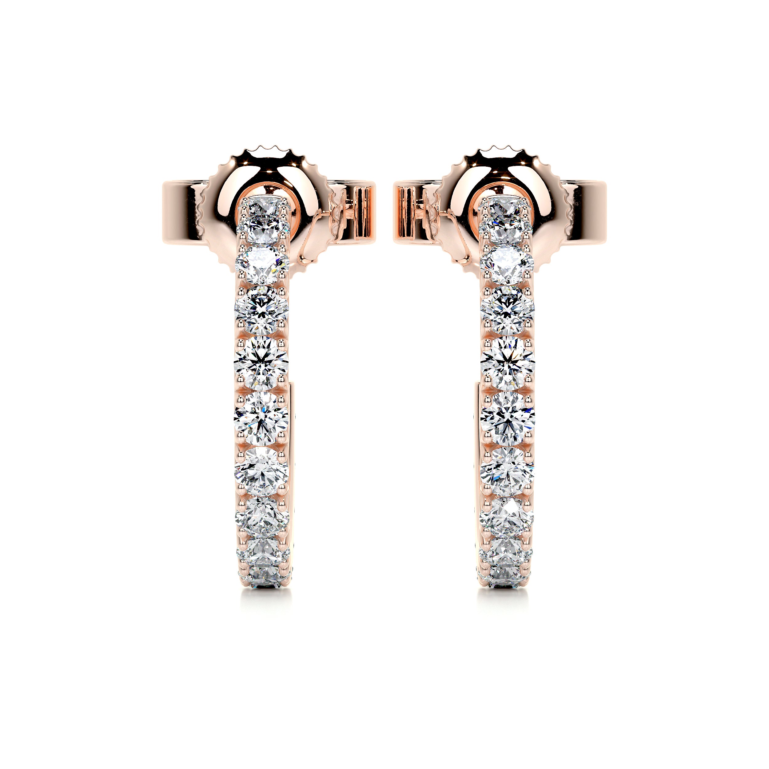 Nicole Diamond Earrings   (3 Carat) -14K Rose Gold