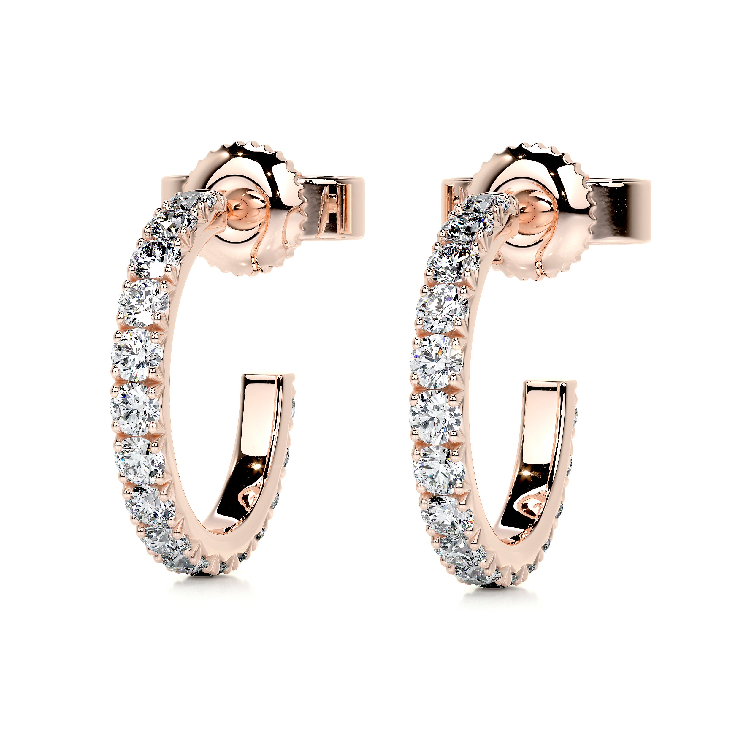 Nicole Diamond Earrings (3 Carat) -14K Rose Gold