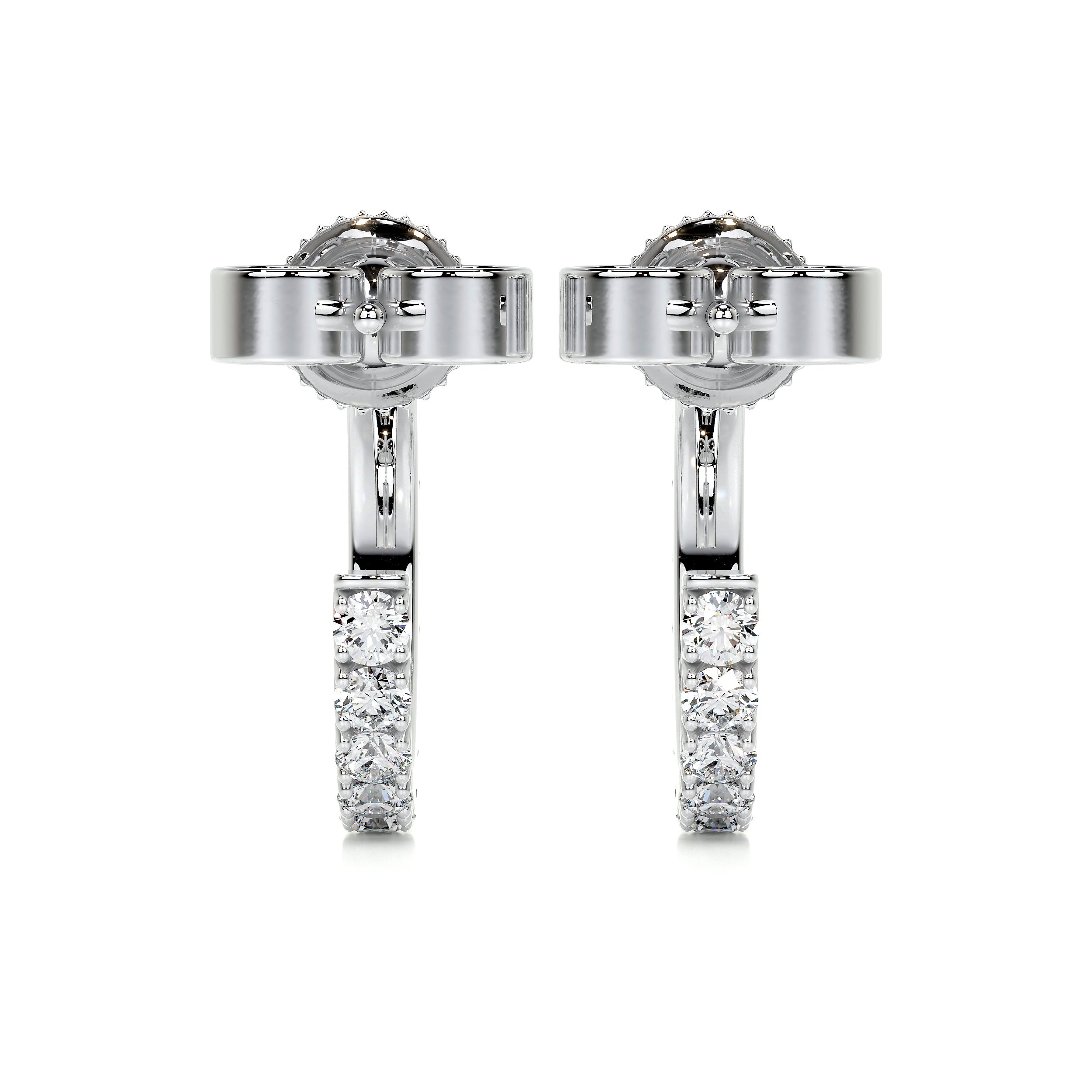 Nicole Diamond Earrings (3 Carat) -14K White Gold