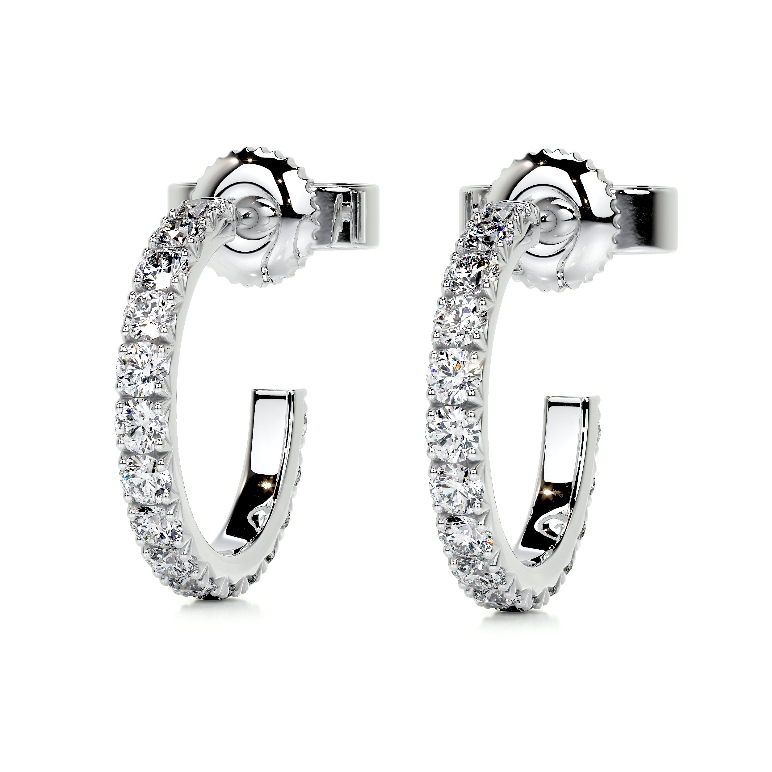 Nicole Diamond Earrings (3 Carat) -14K White Gold