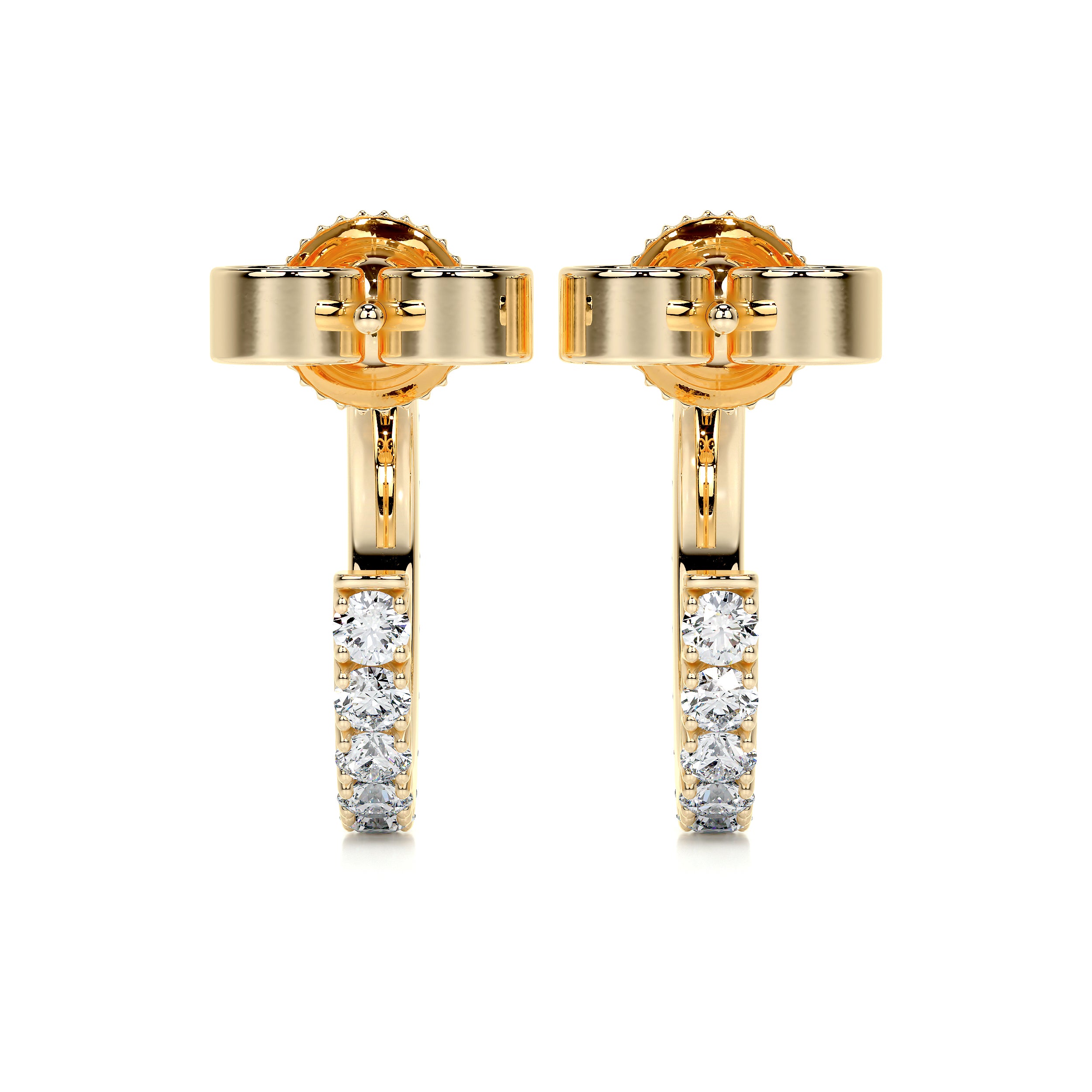 Nicole Diamond Earrings   (3 Carat) -18K Yellow Gold
