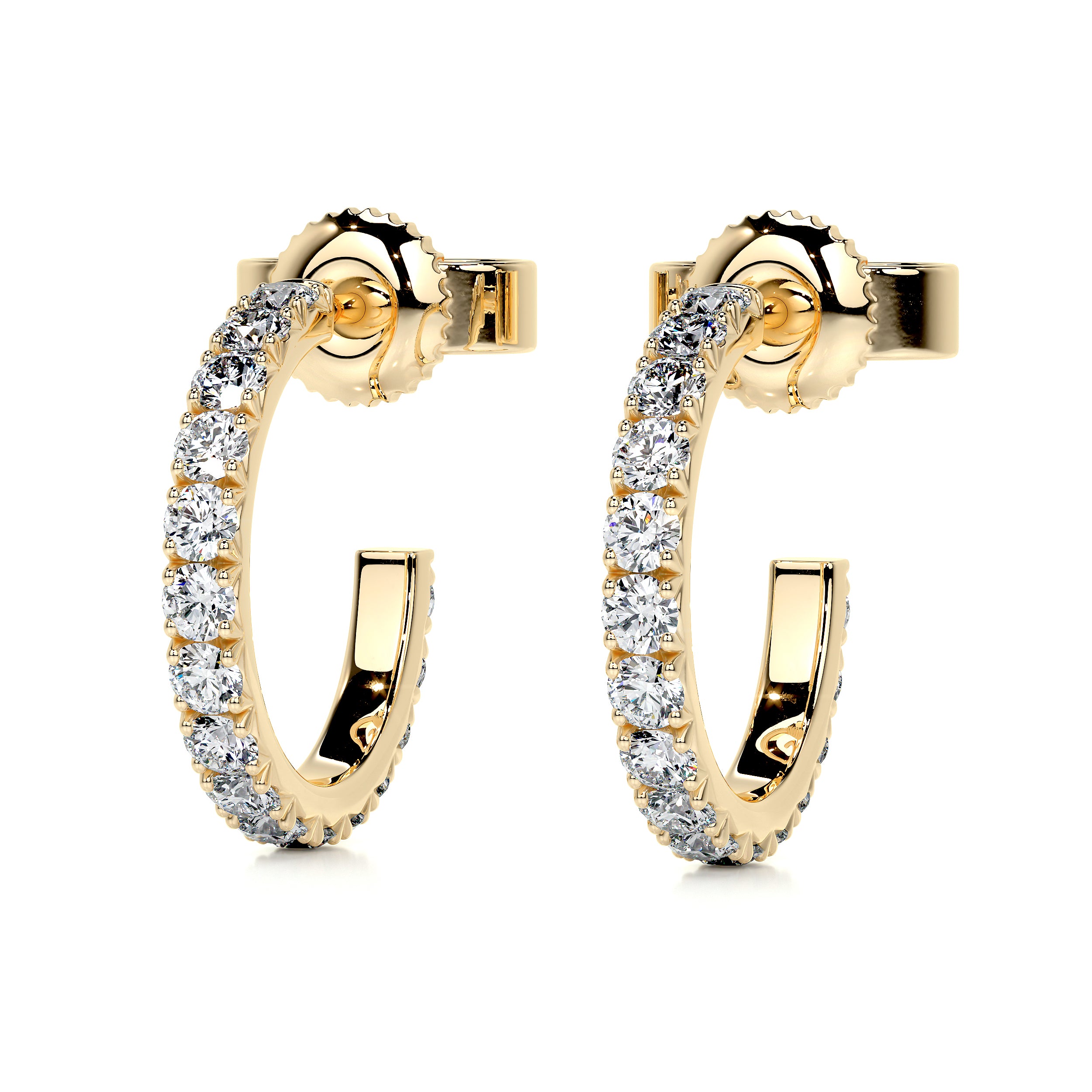 Nicole Diamond Earrings (3 Carat) -18K Yellow Gold