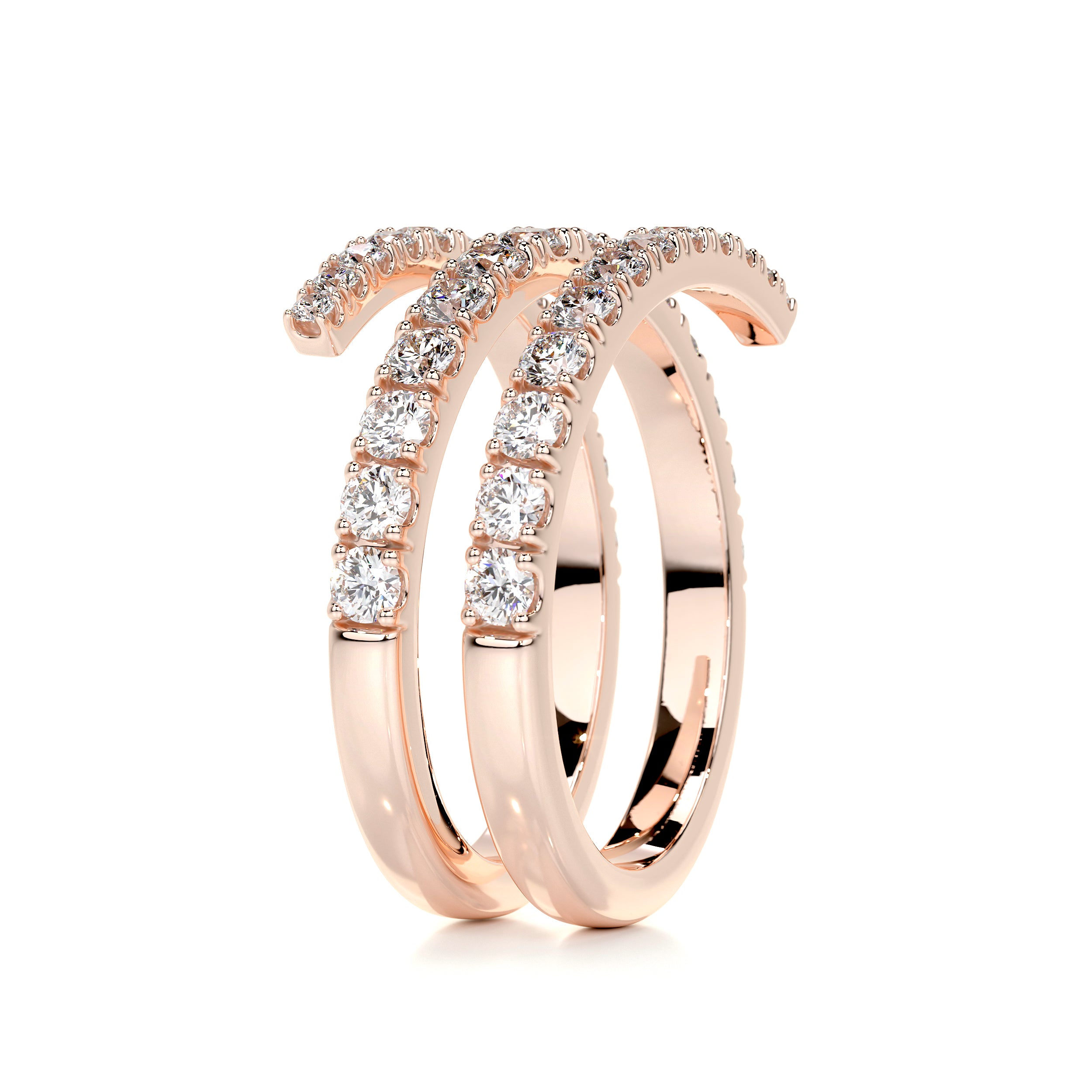 Carrie Diamond Wedding Ring   (1 Carat) -14K Rose Gold