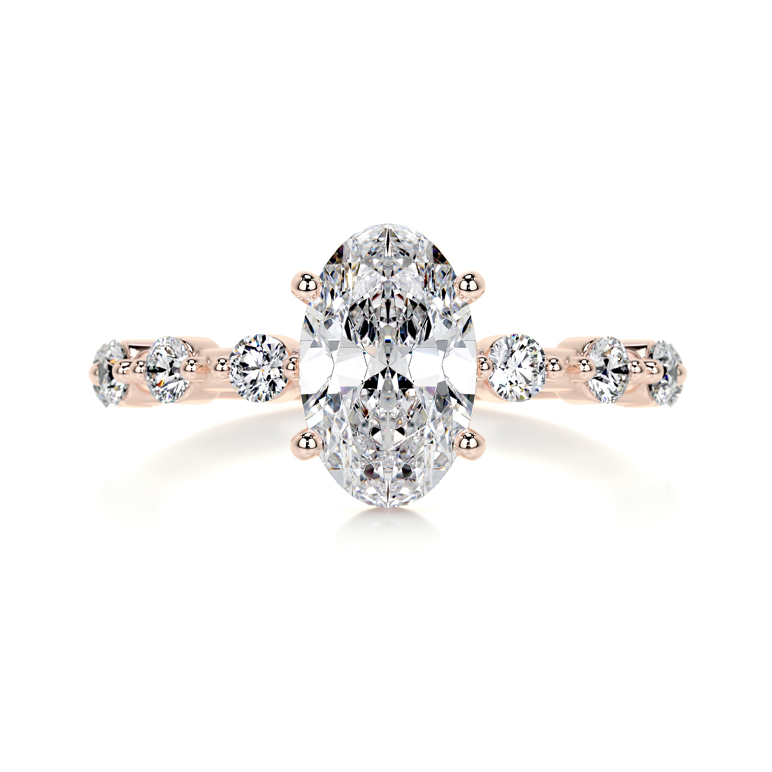 Bell Diamond Engagement Ring -14K Rose Gold