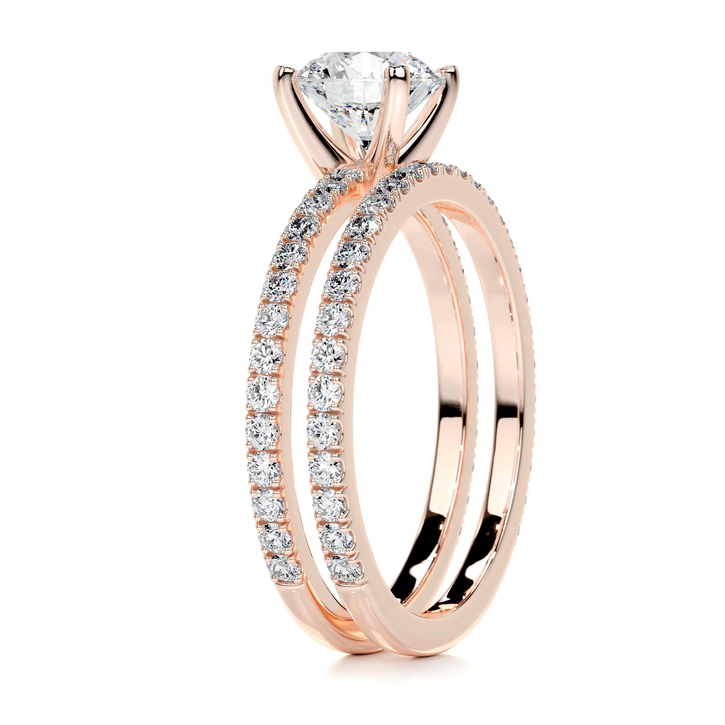 Stephanie Diamond Bridal Set -14K Rose Gold