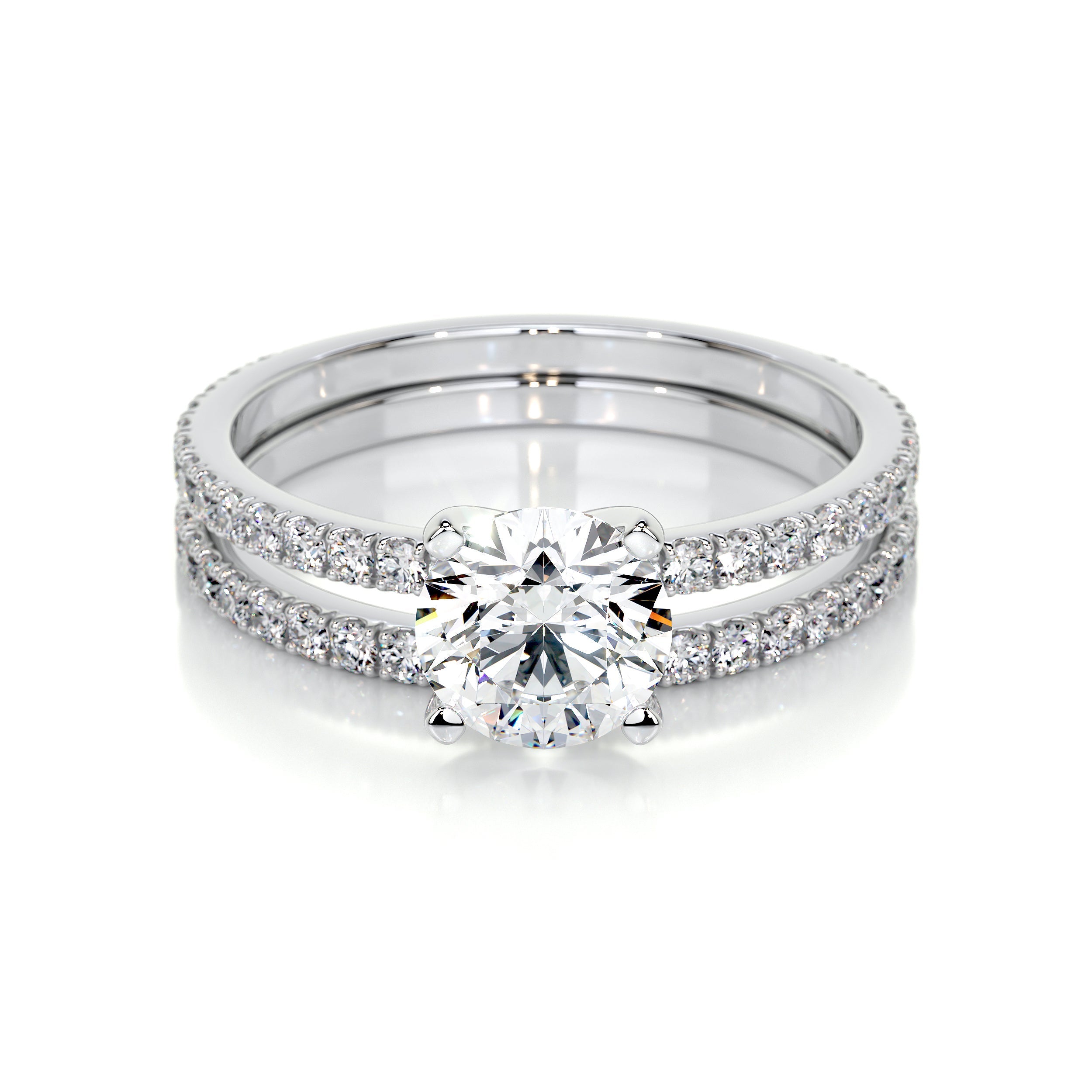 Stephanie Lab Grown Diamond Bridal Set -14K White Gold