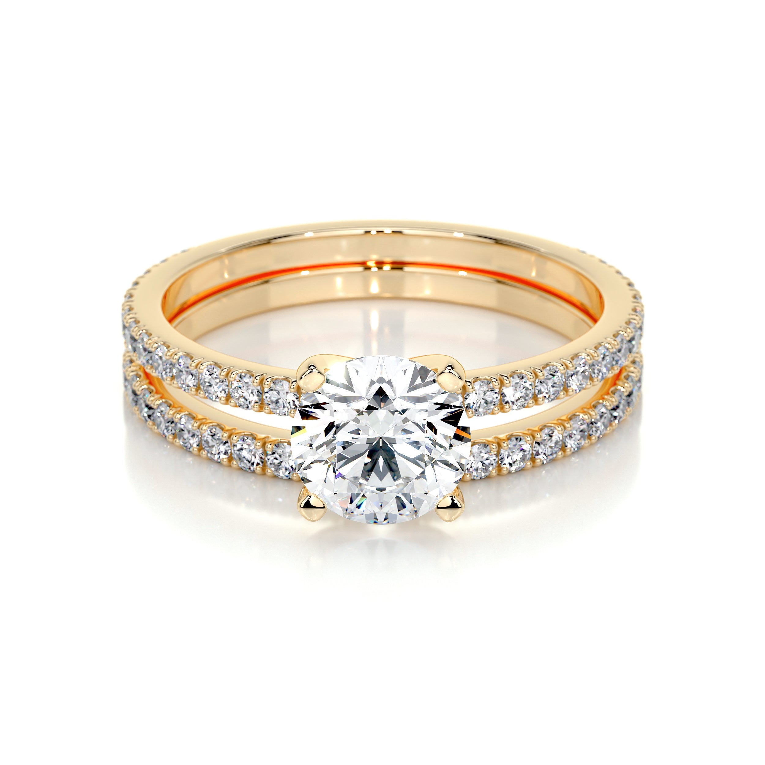 Stephanie Lab Grown Diamond Bridal Set -18K Yellow Gold