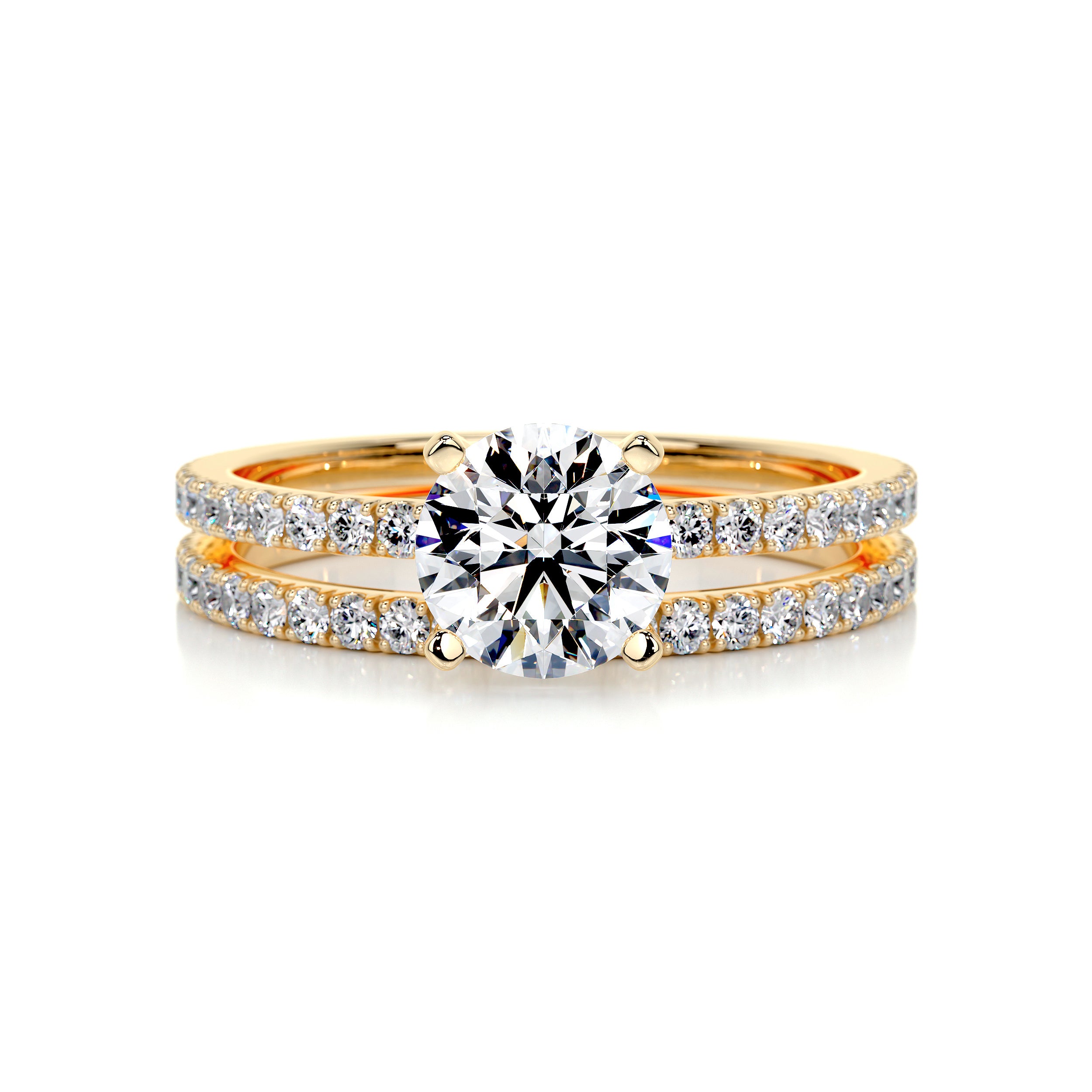Stephanie Diamond Bridal Set -18K Yellow Gold