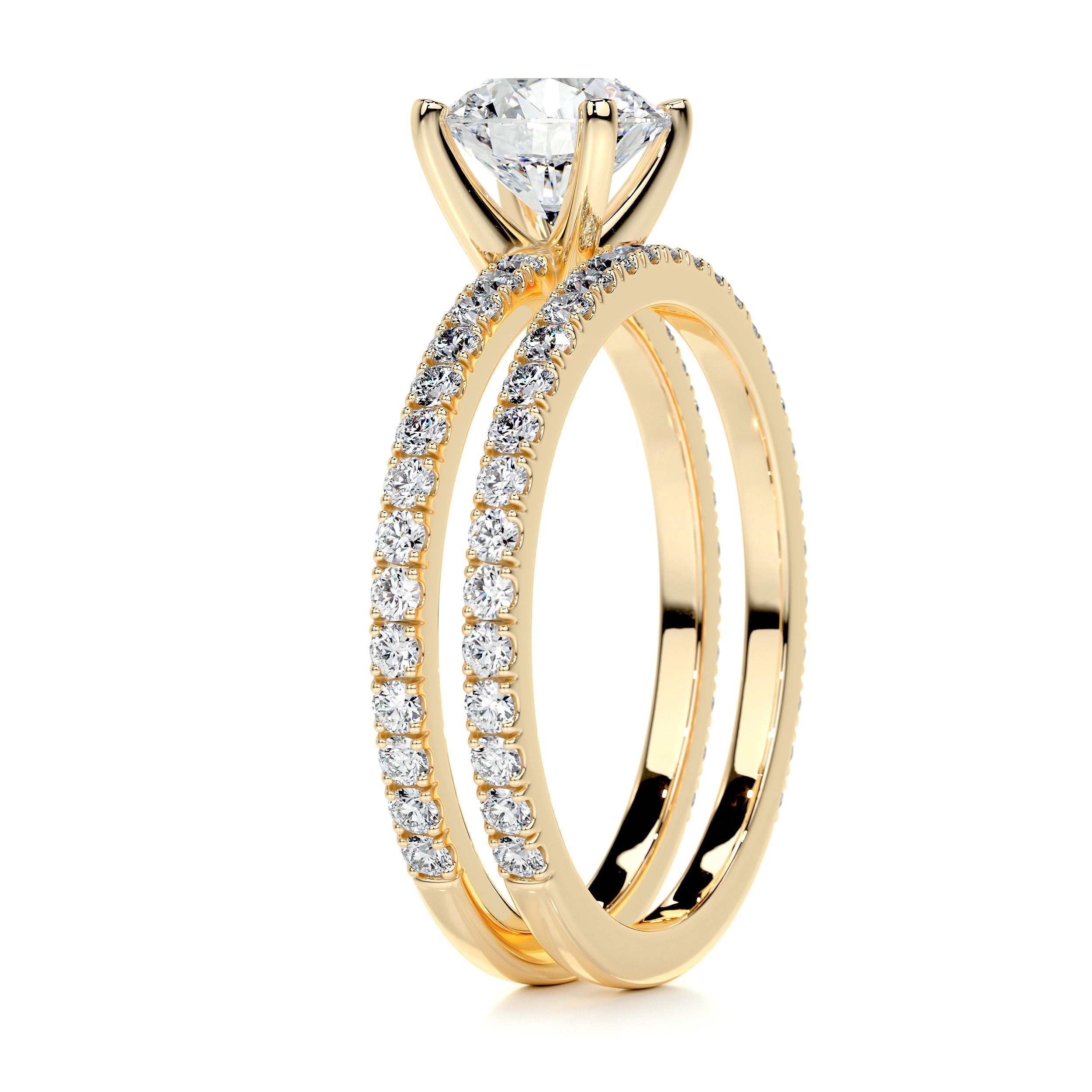 Stephanie Diamond Bridal Set -18K Yellow Gold