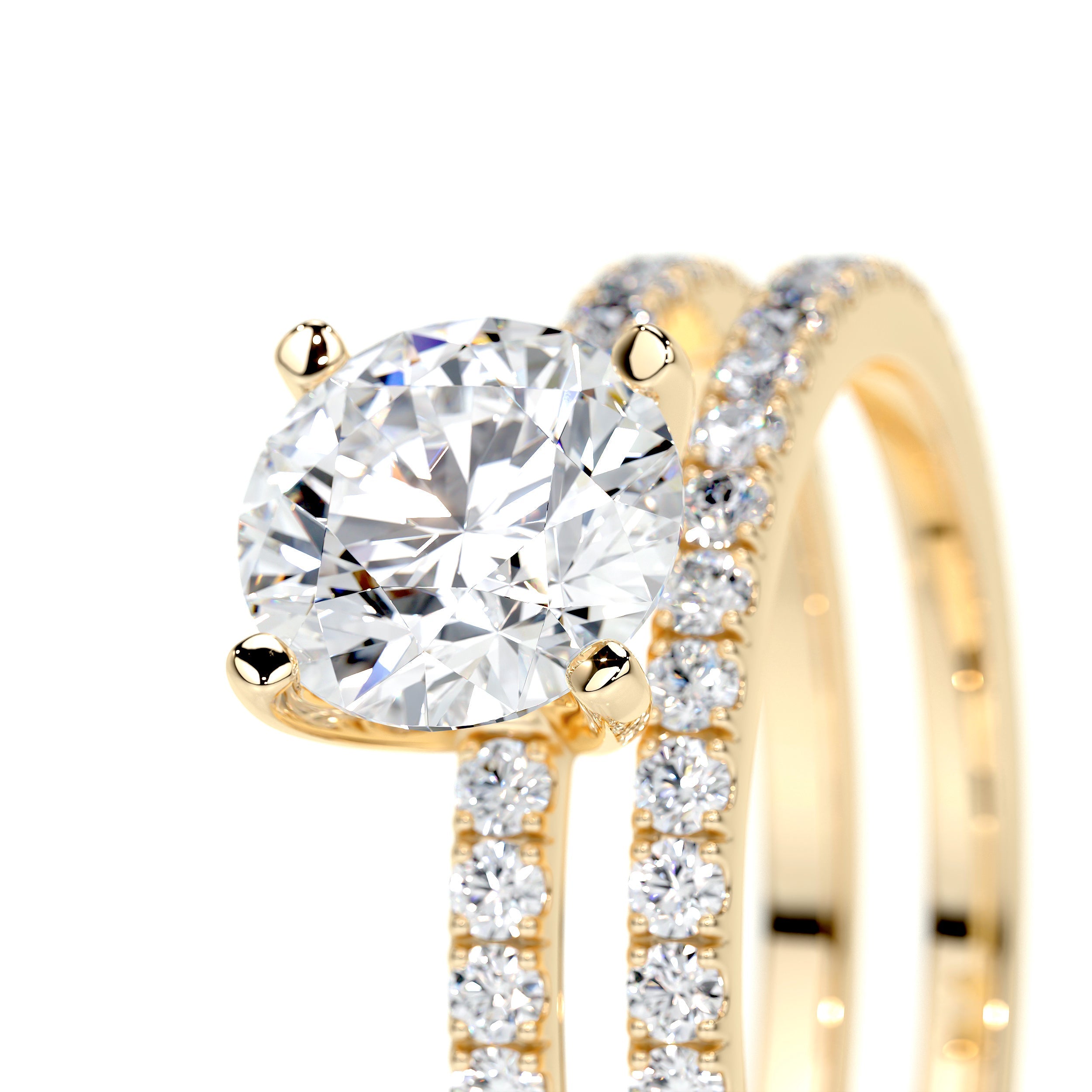 Stephanie Lab Grown Diamond Bridal Set -18K Yellow Gold