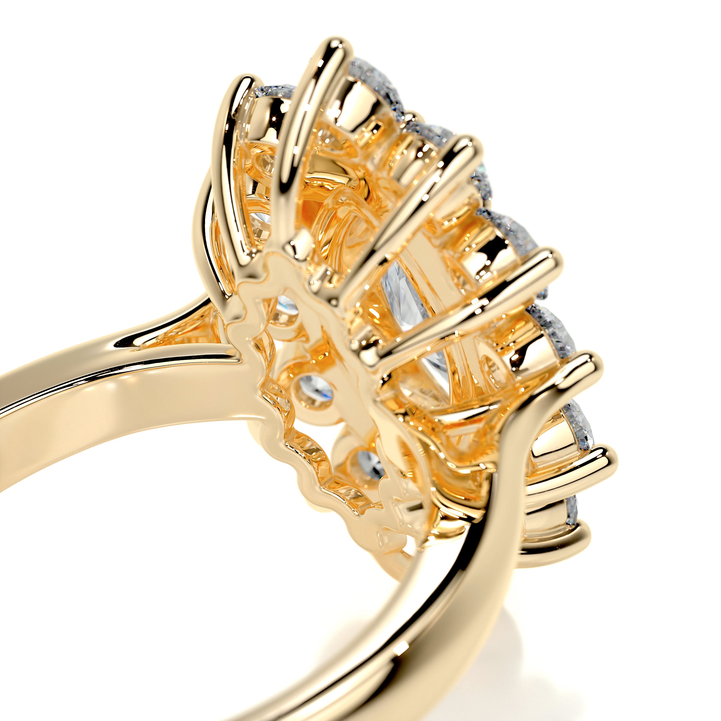 Yali Diamond Engagement Ring -18K Yellow Gold