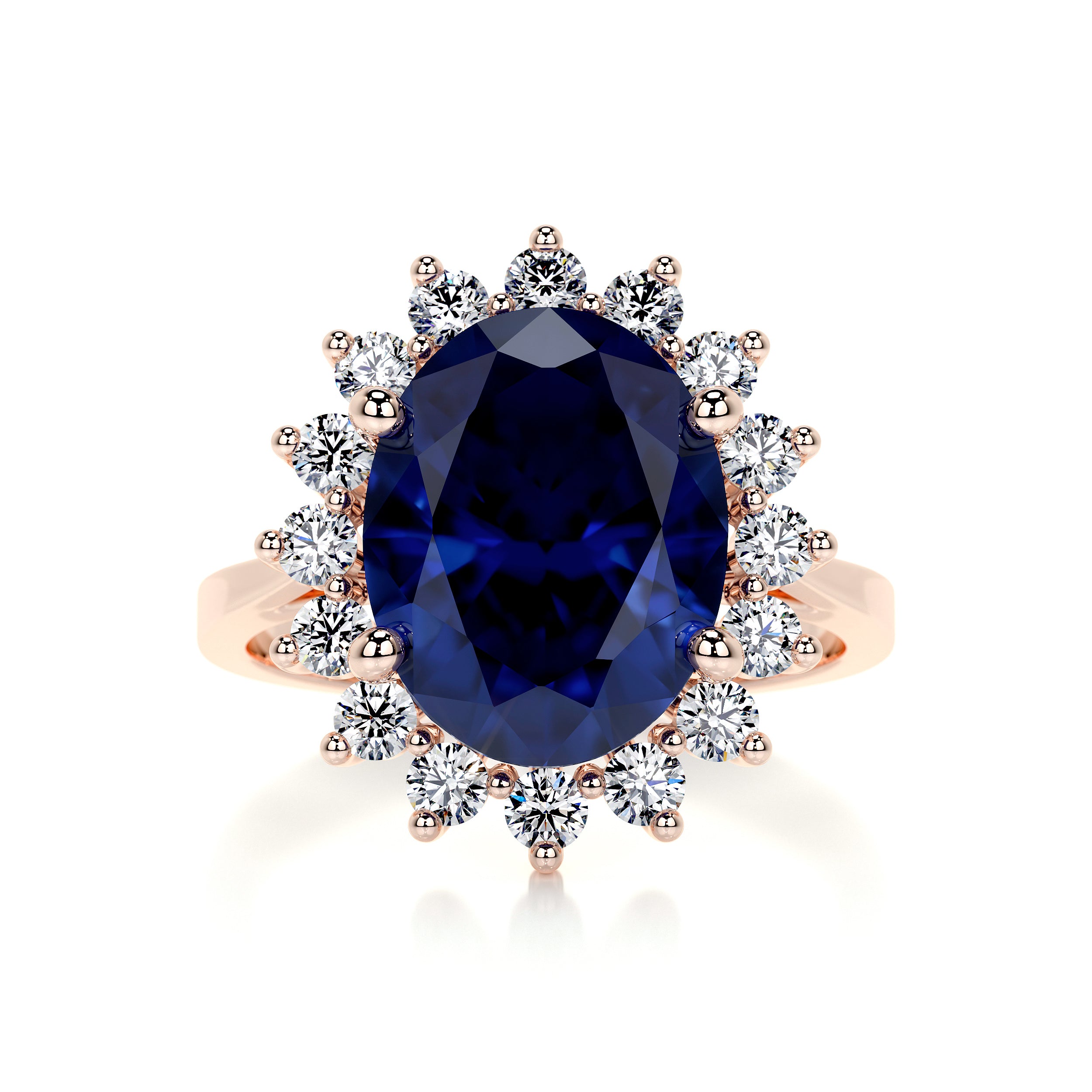 Lyn Gemstone & Diamonds Ring (7 Carat) - 14K Rose Gold