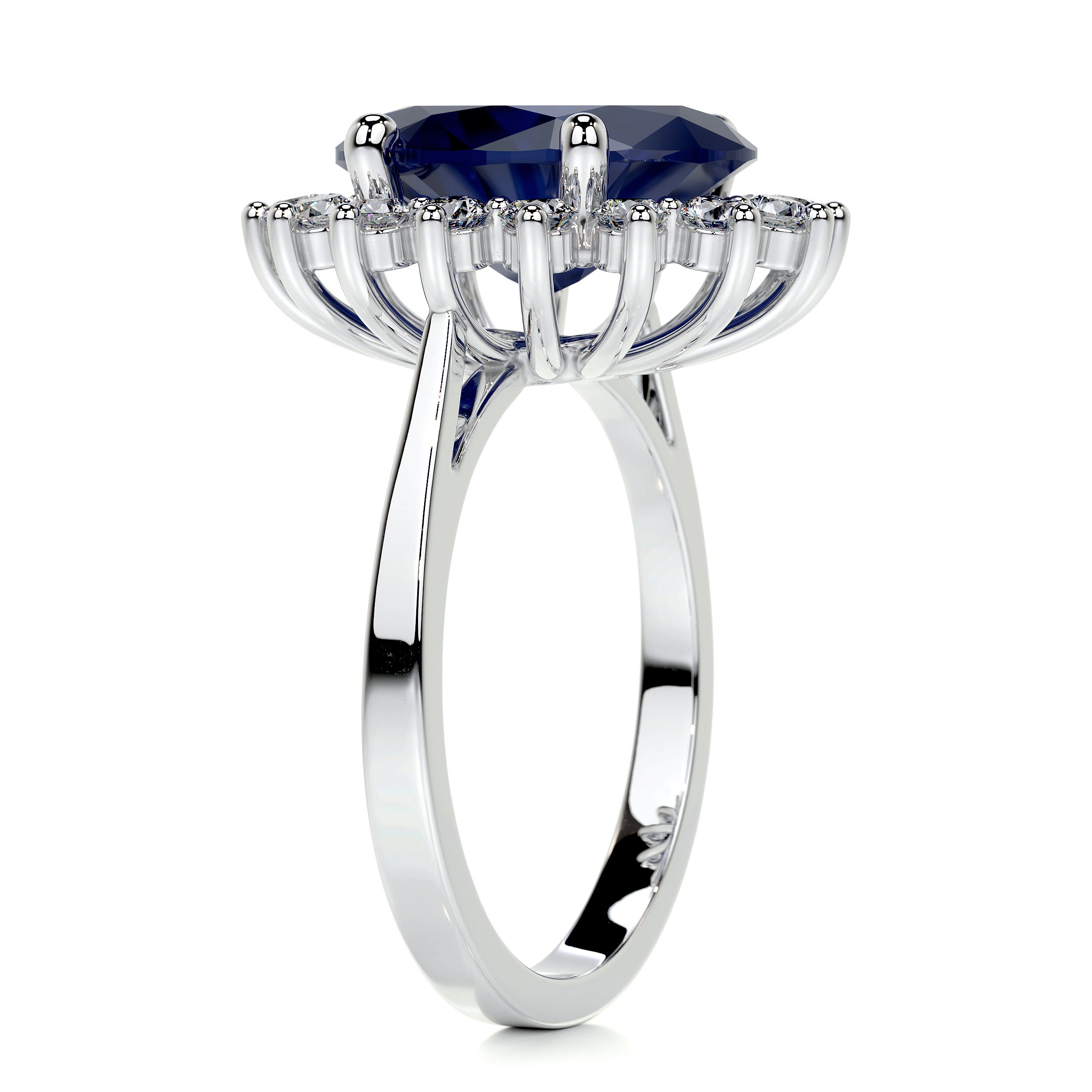 Lyn Gemstone & Diamonds Ring (7 Carat) - 14K White Gold