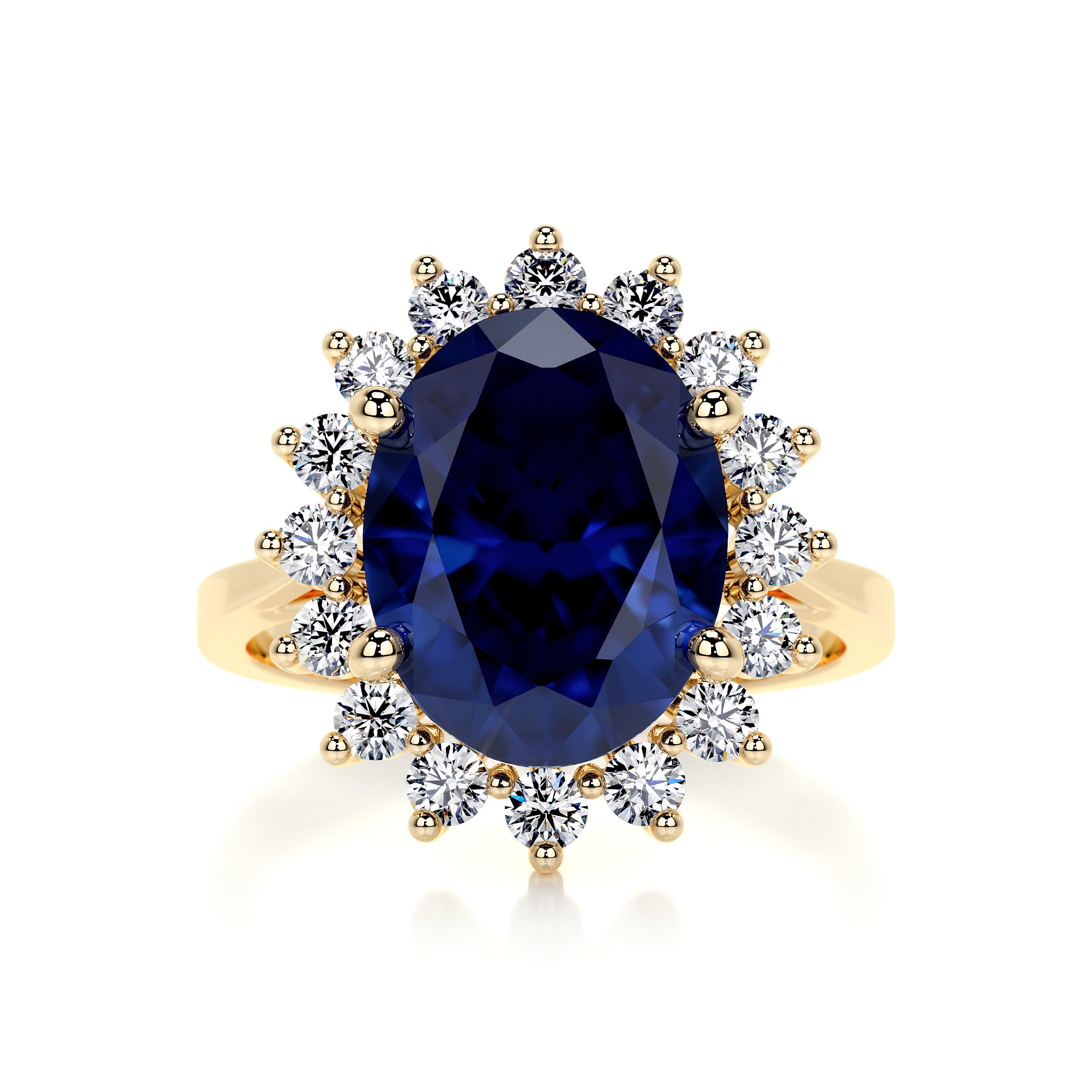 Lyn Gemstone & Diamonds Ring (7 Carat) - 18K Yellow Gold