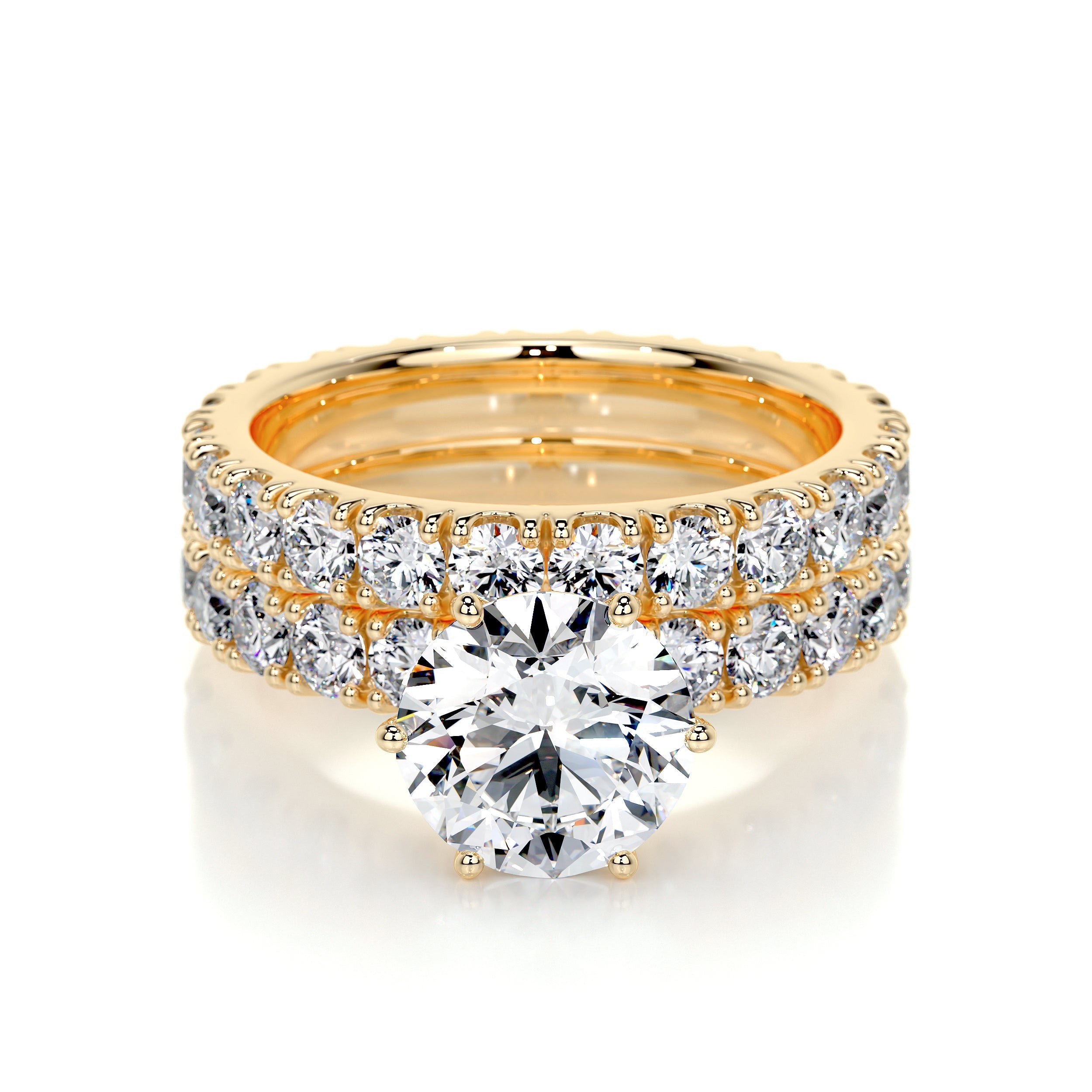 Destiny Lab Grown Diamond Bridal Set (7.5 Carat) -18K Yellow Gold