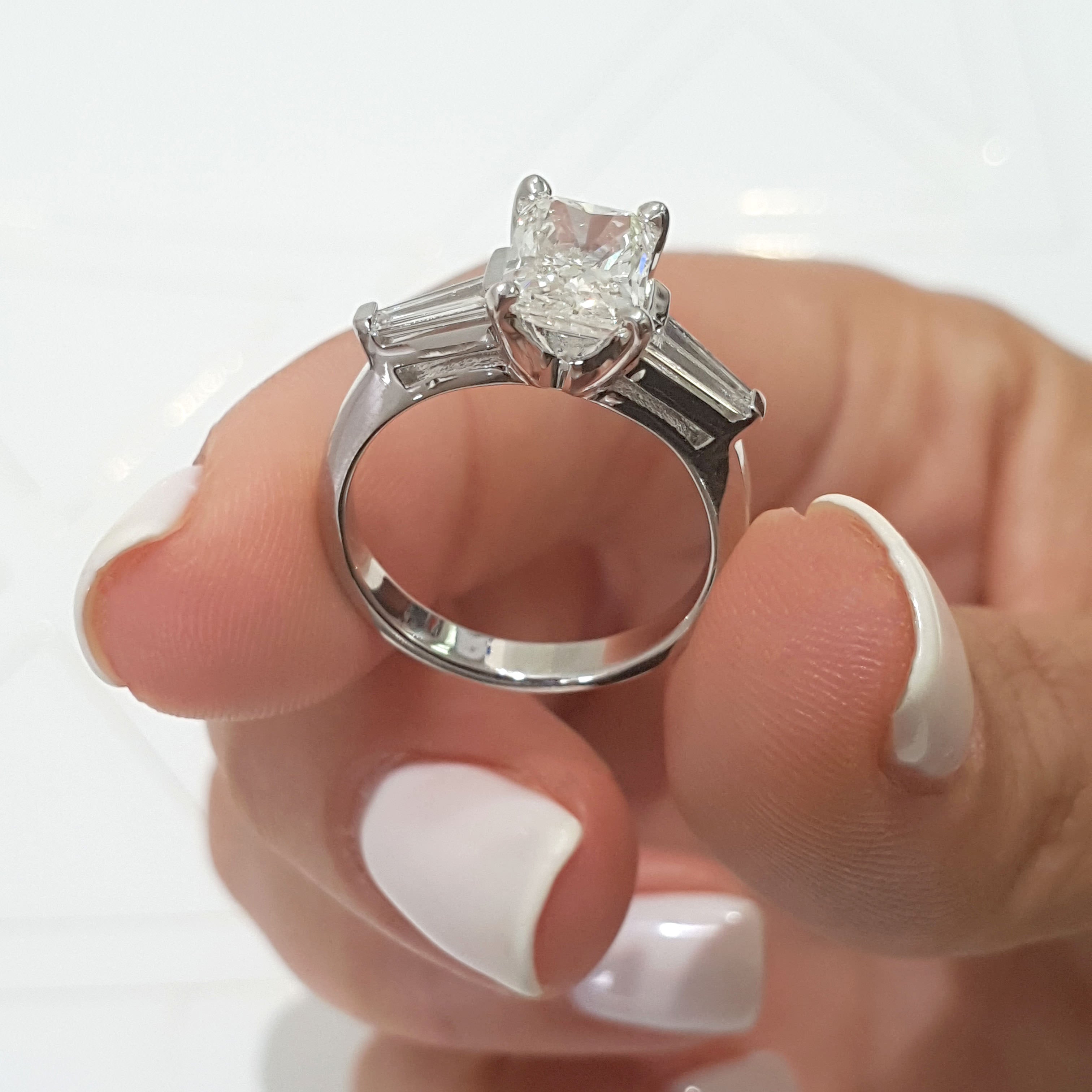 Skylar Diamond Engagement Ring -18K White Gold