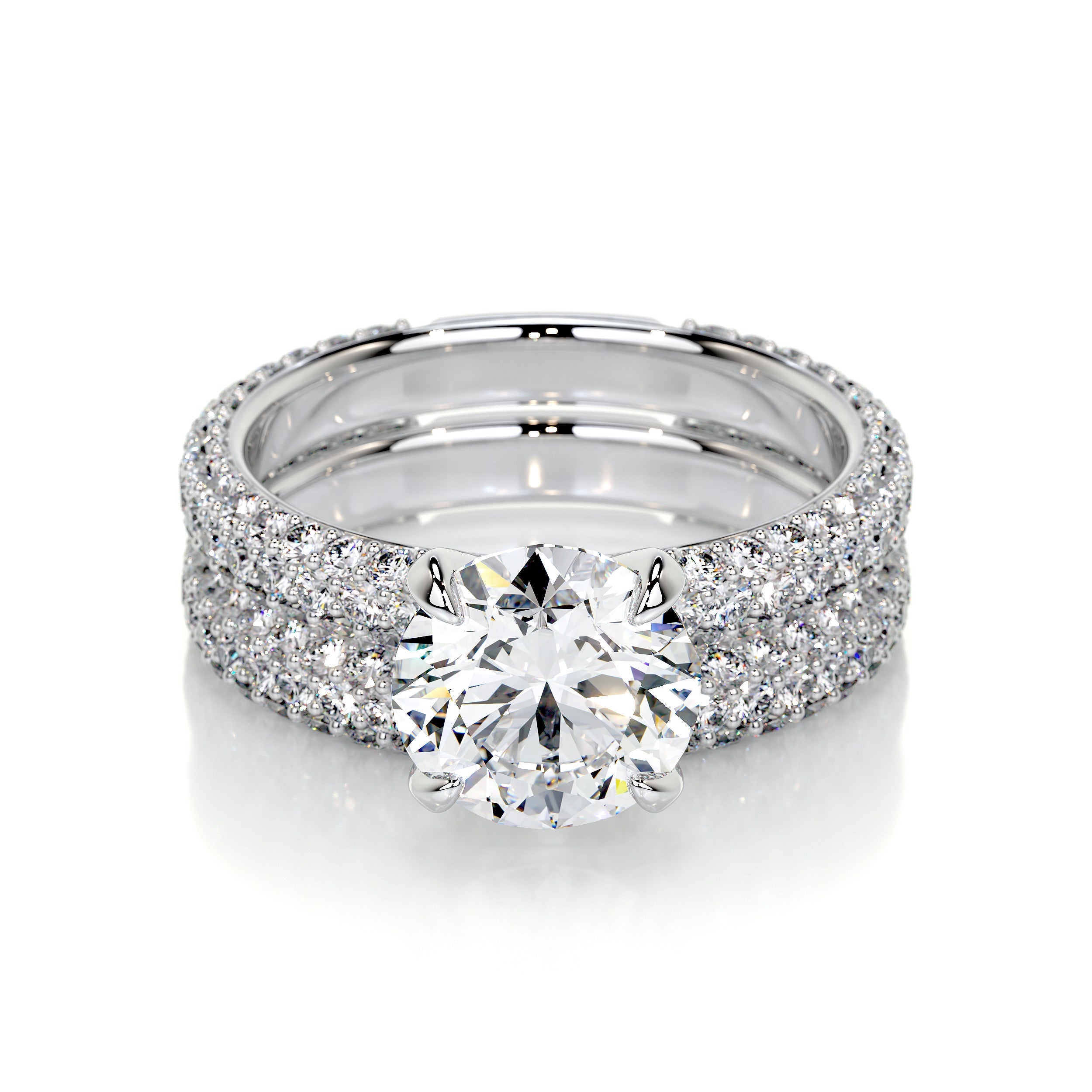Charlotte Lab Grown Diamond Bridal Set (4 Carat) -14K White Gold