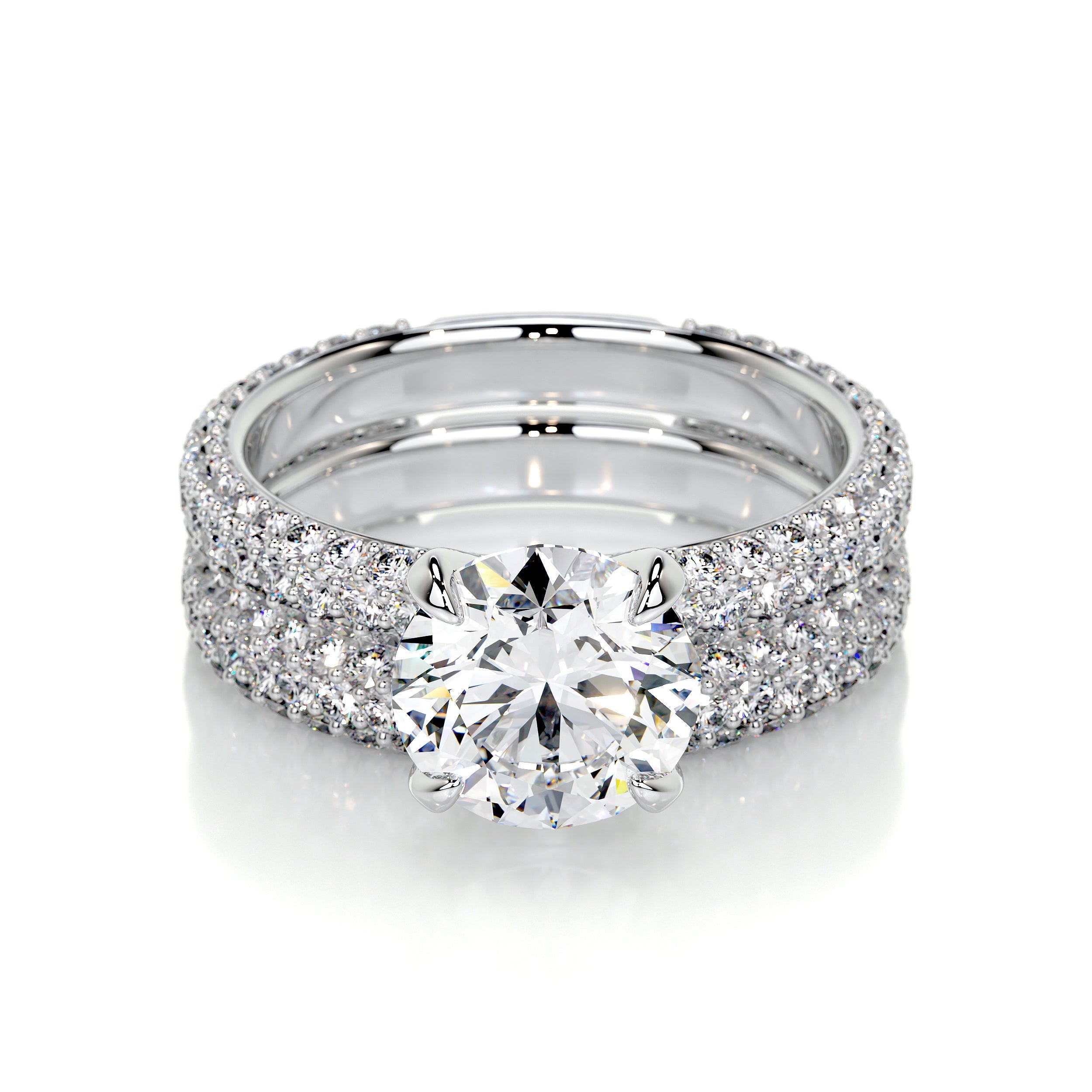 Charlotte Lab Grown Diamond Bridal Set   (4 Carat) -14K White Gold