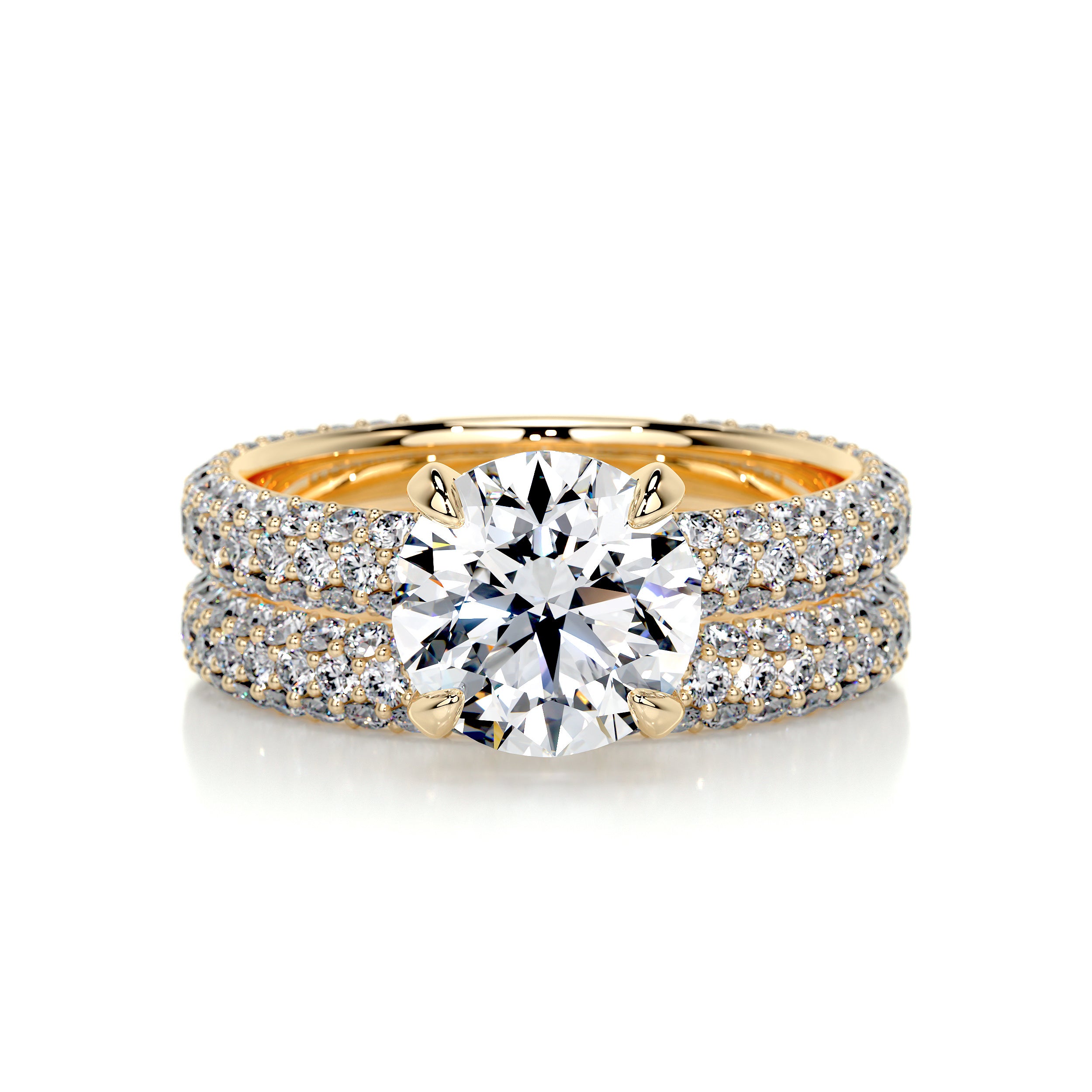 Charlotte Diamond Bridal Set -18K Yellow Gold