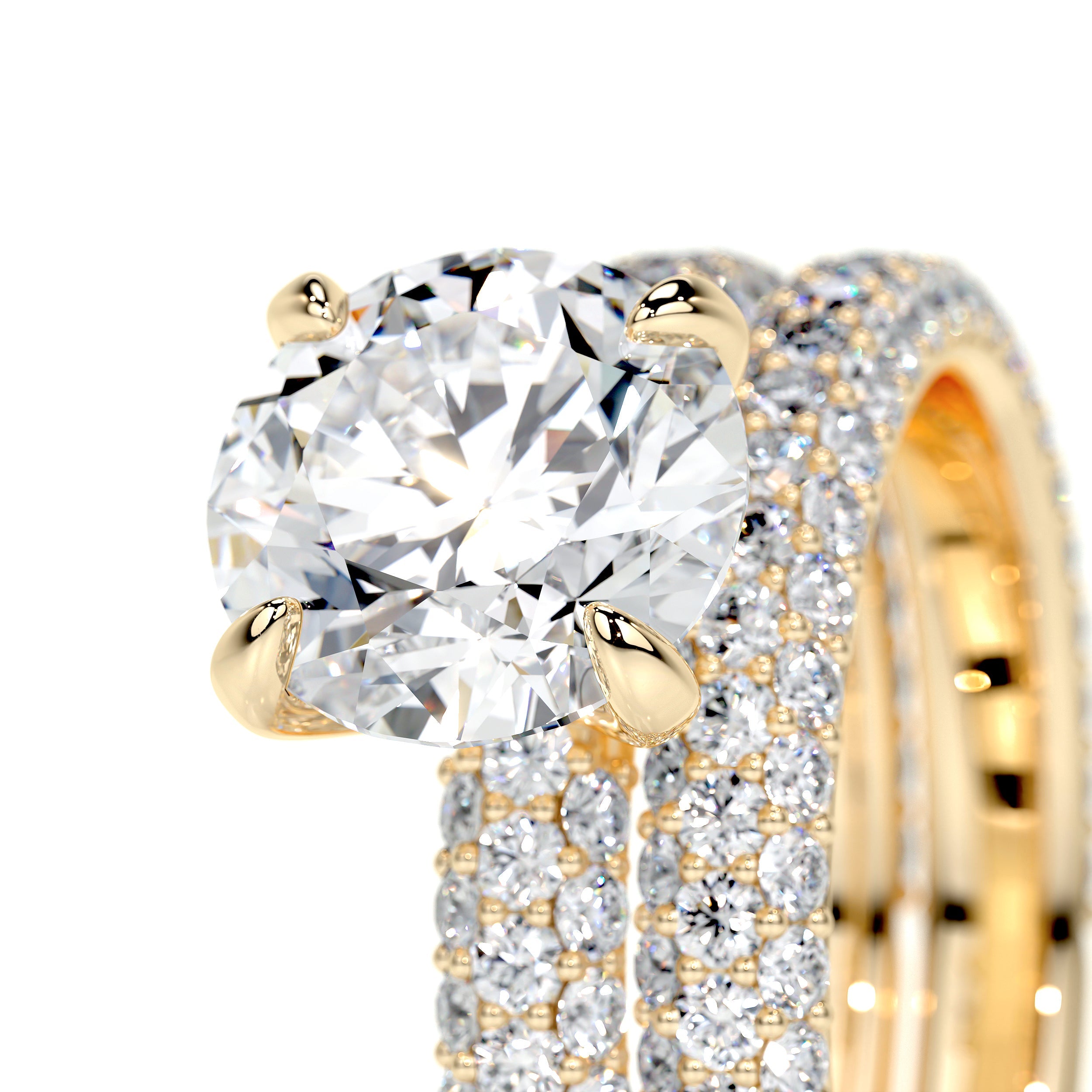 Charlotte Lab Grown Diamond Bridal Set   (4 Carat) -18K Yellow Gold