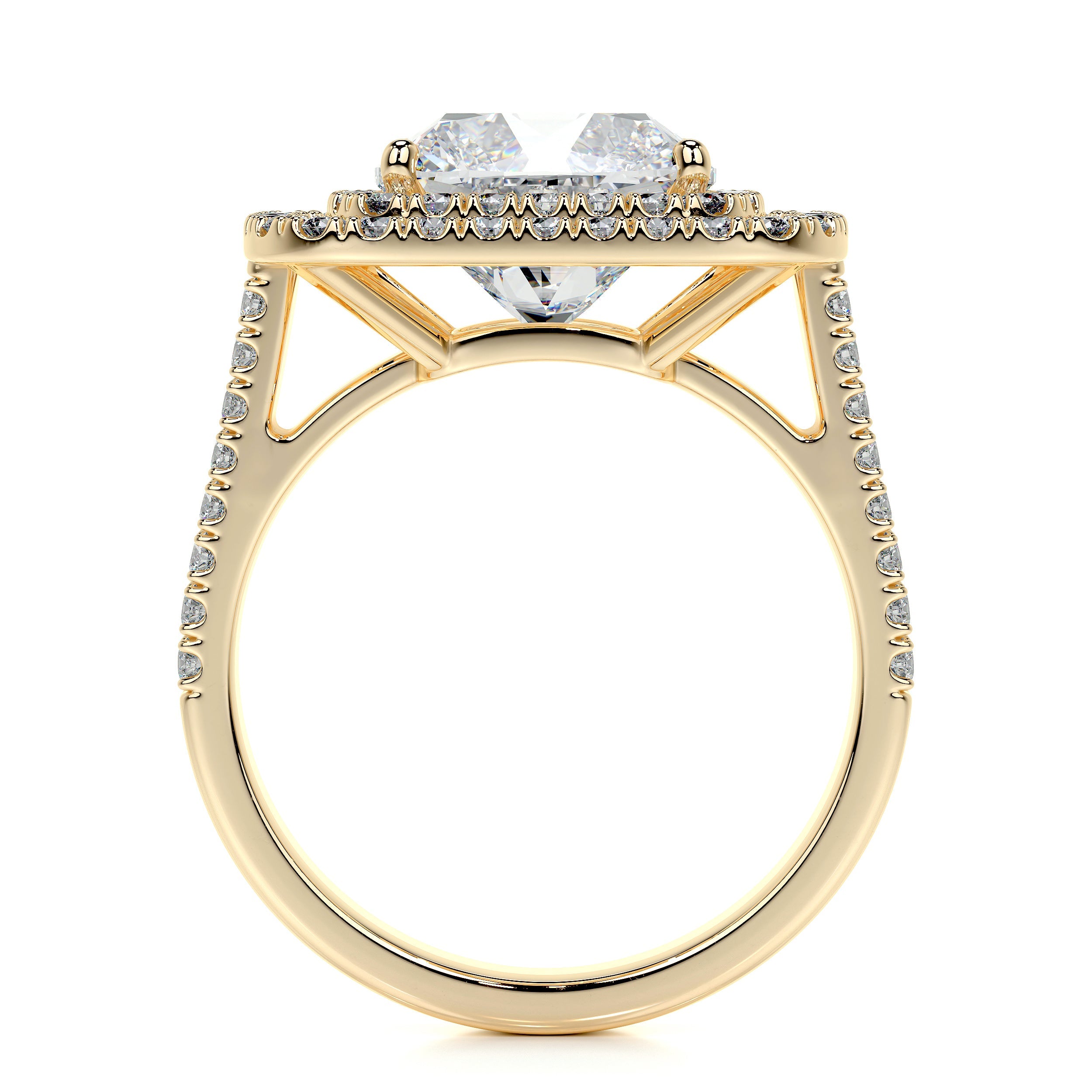 Piper Lab Grown Diamond Ring   (4 Carat) - 18K Yellow Gold