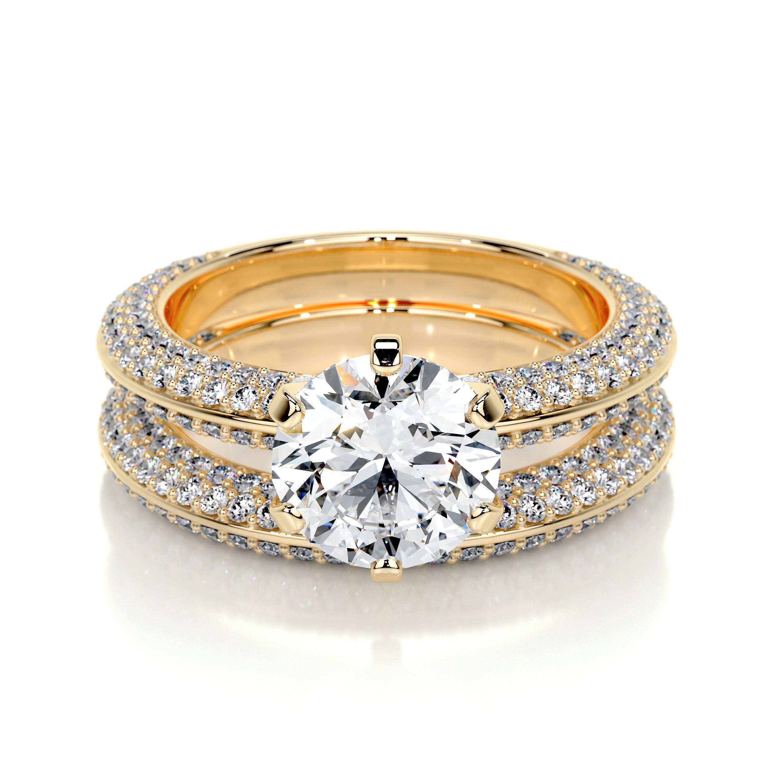 Haven Lab Grown Diamond Bridal Set   (3.5 Carat) -18K Yellow Gold