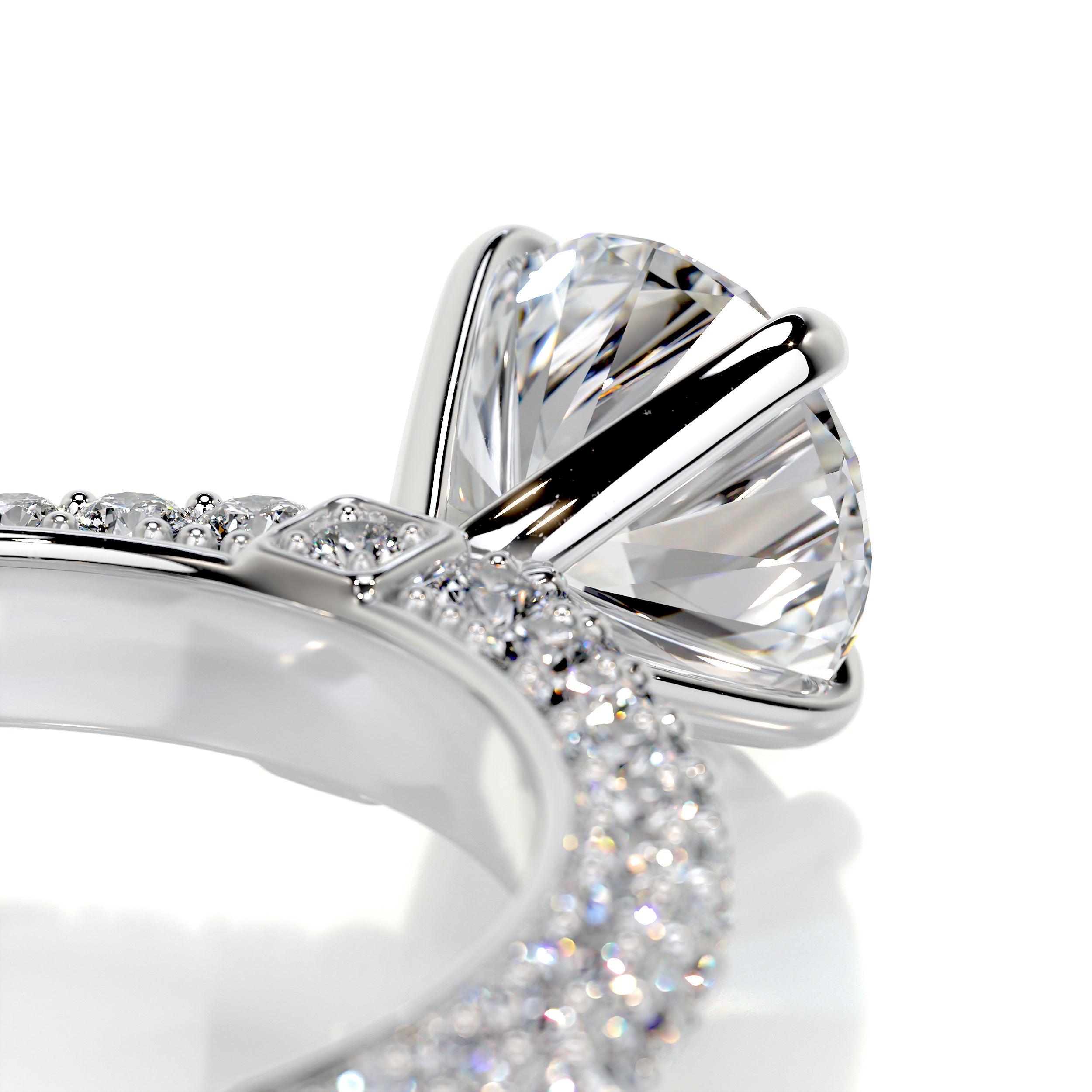 Lillian Diamond Engagement Ring -14K White Gold
