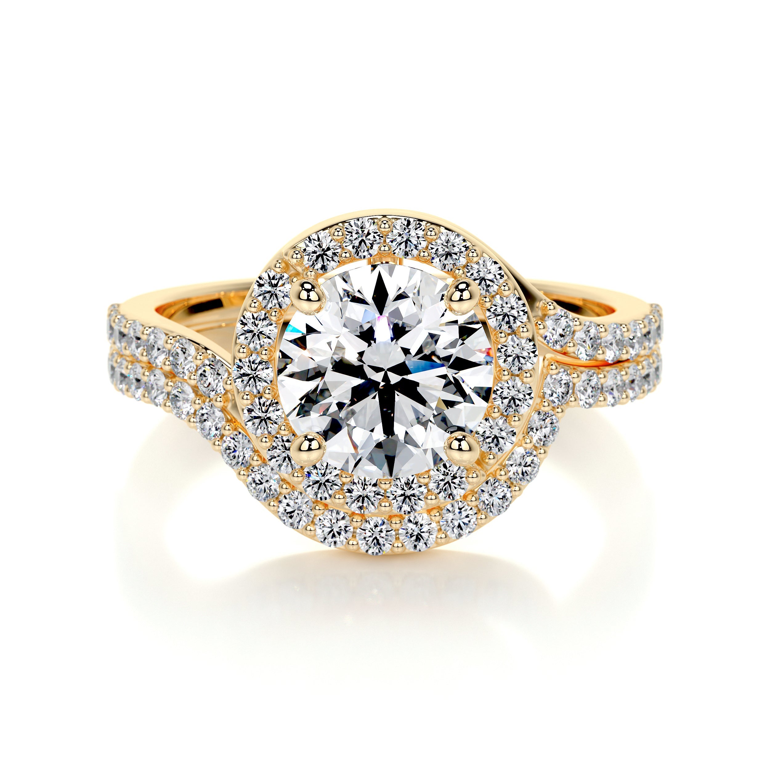 Stella Lab Grown Diamond Bridal Set -18K Yellow Gold