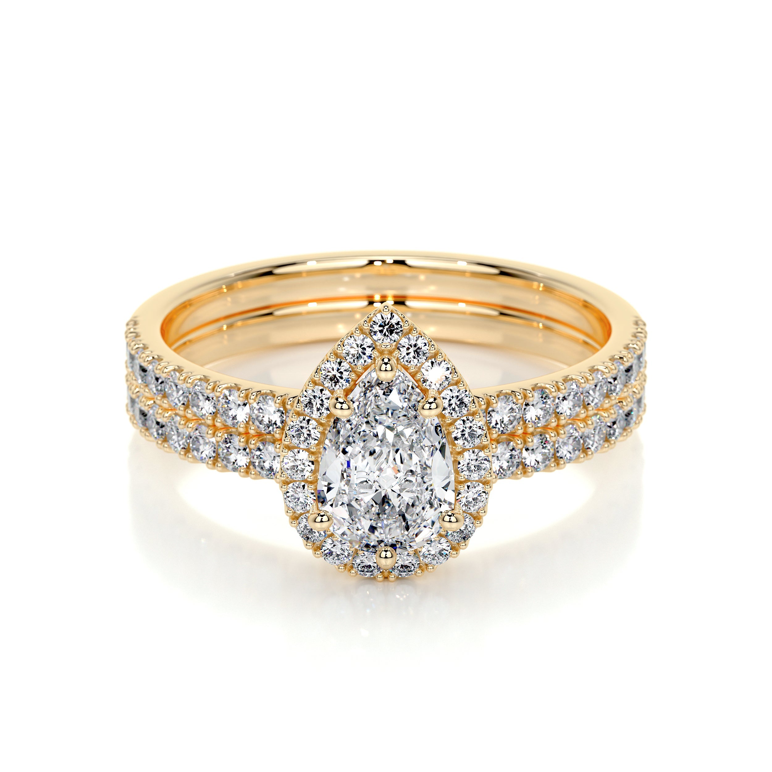 Juniper Lab Grown Diamond Bridal Set   (1.65 Carat) -18K Yellow Gold