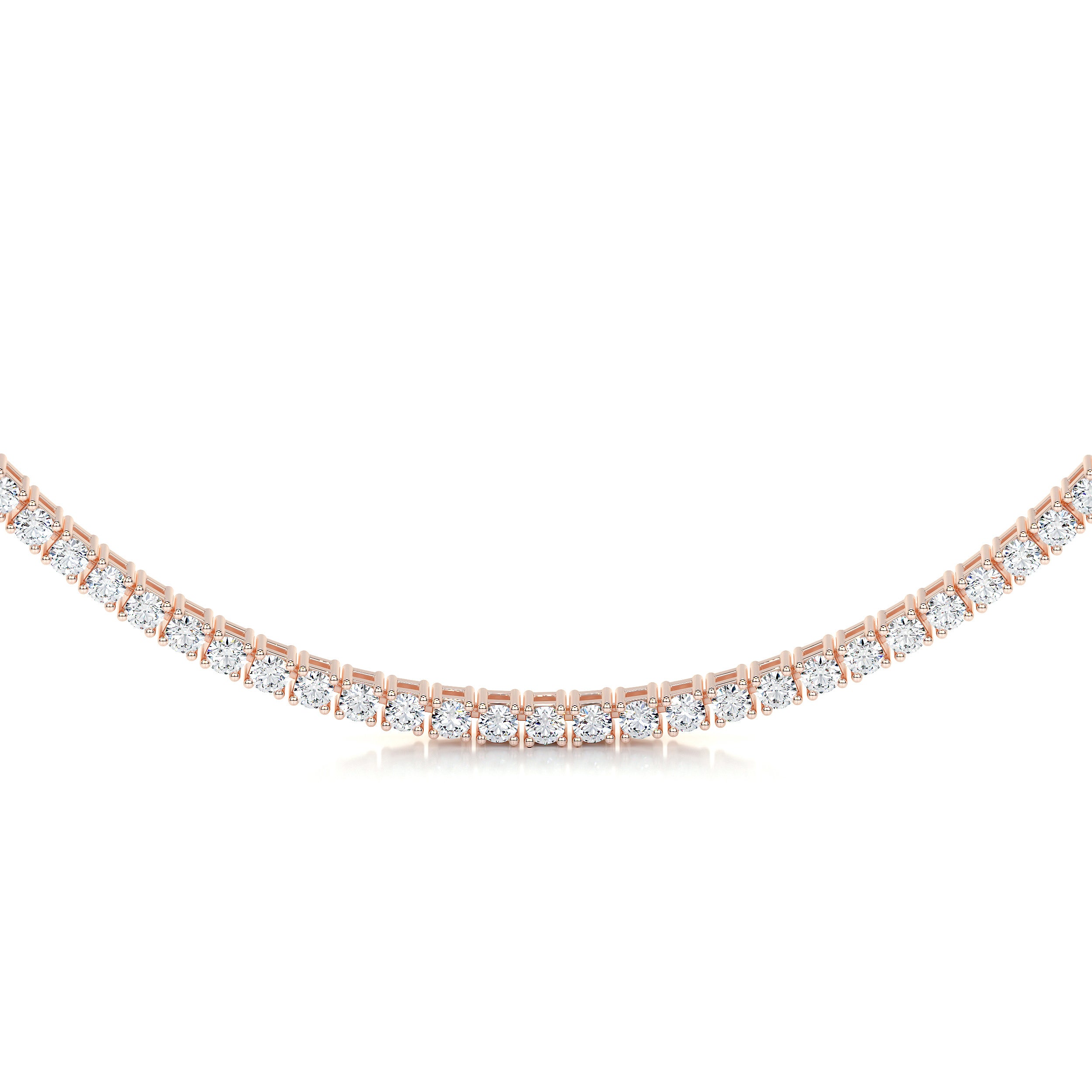 Callie Diamond Tennis Necklace Collier (6.00 Carat) -14K Rose Gold