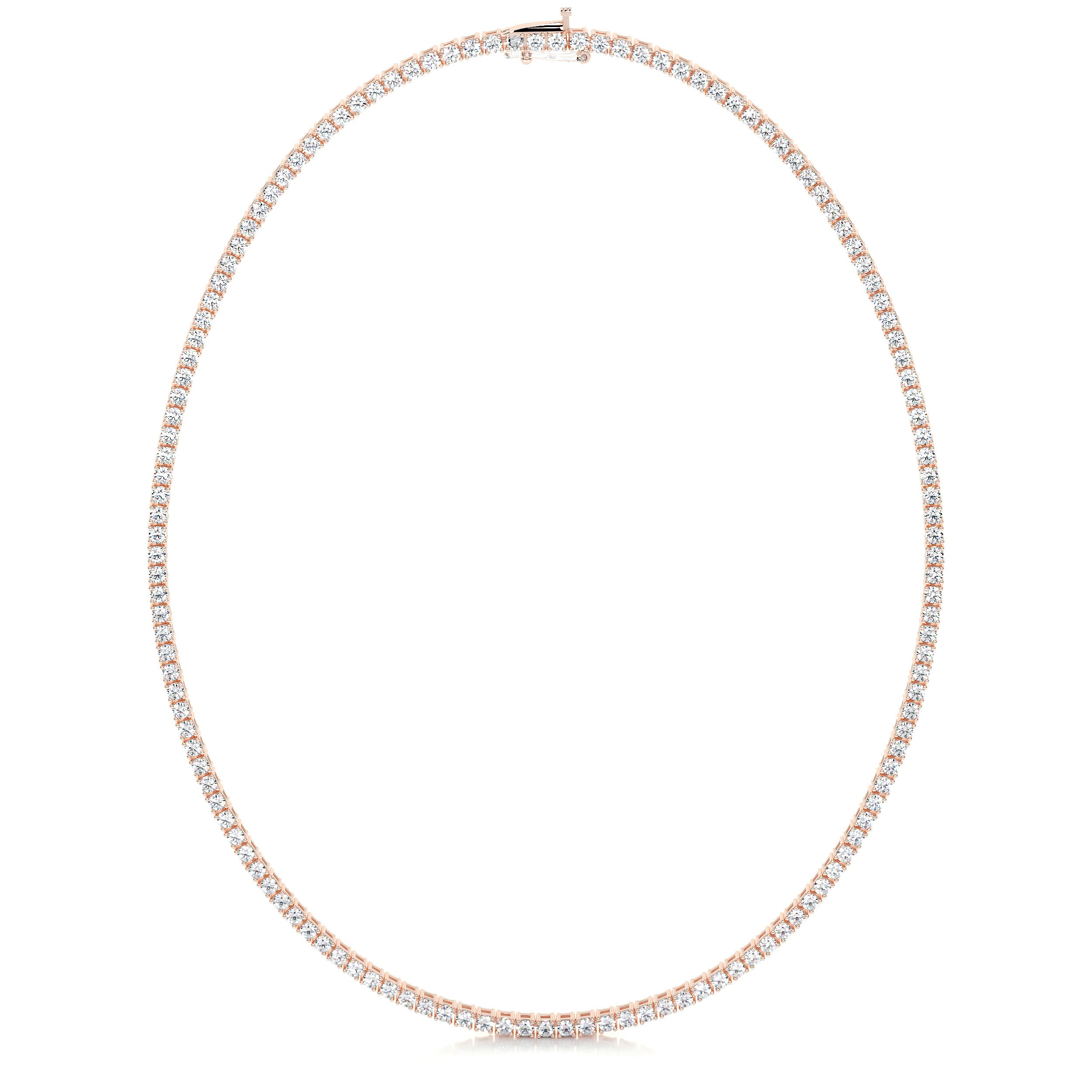 Callie Diamond Tennis Necklace Collier (6.00 Carat) -14K Rose Gold