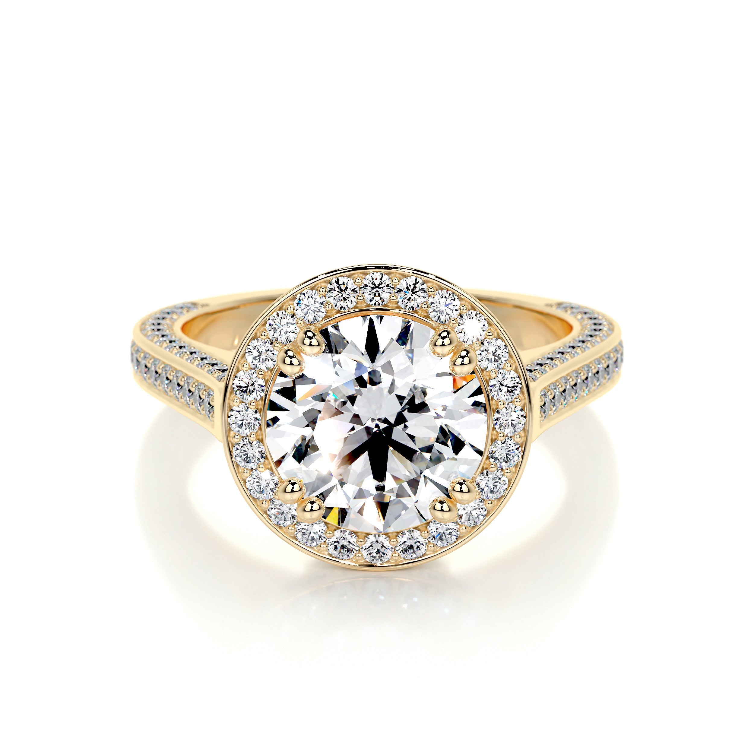 Lynn Lab Grown Diamond Ring (2.85 Carat) -18K Yellow Gold