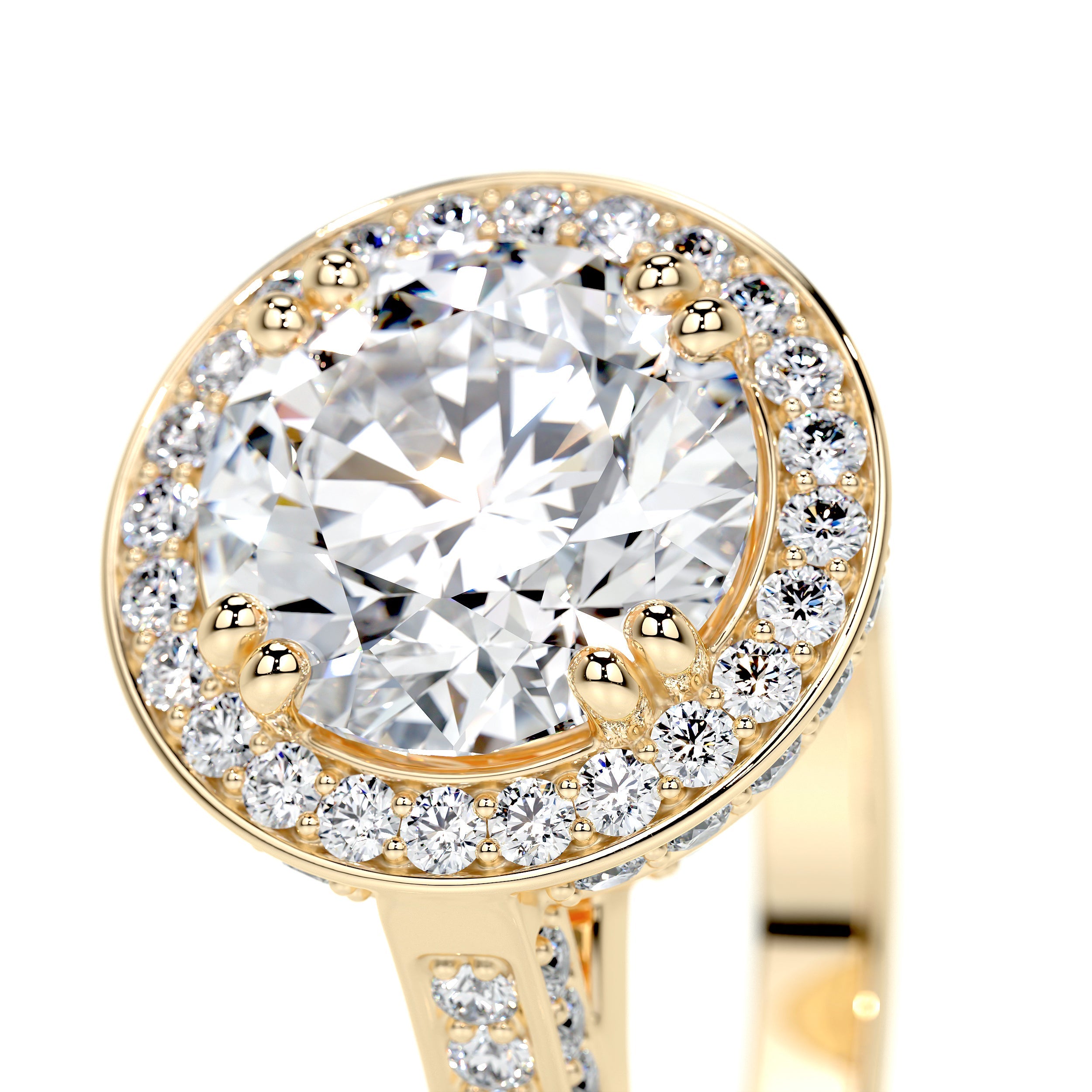 Lynn Lab Grown Diamond Ring (2.85 Carat) -18K Yellow Gold