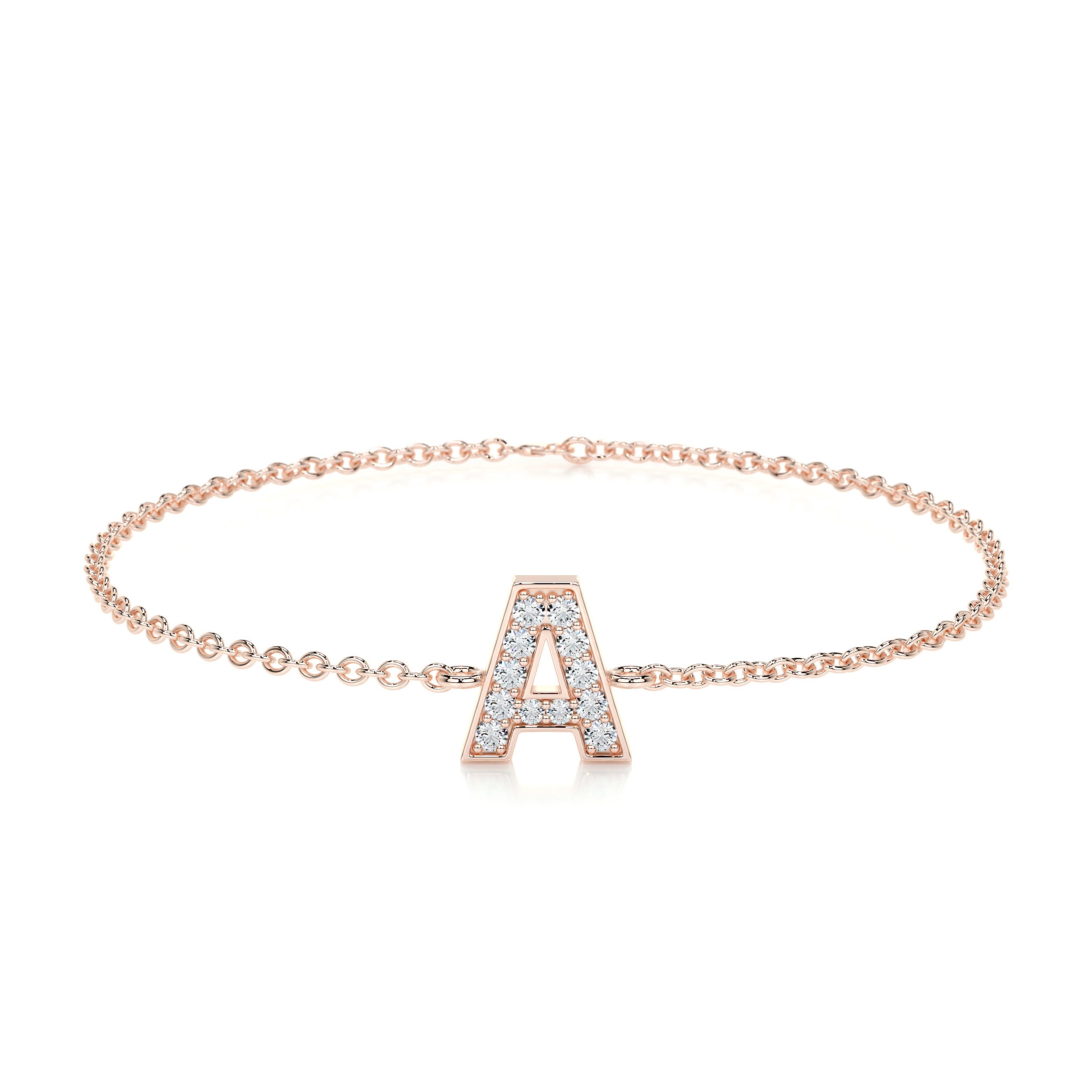 Bridget Letter Diamonds Bracelet (0.30 Carat) -14K Rose Gold