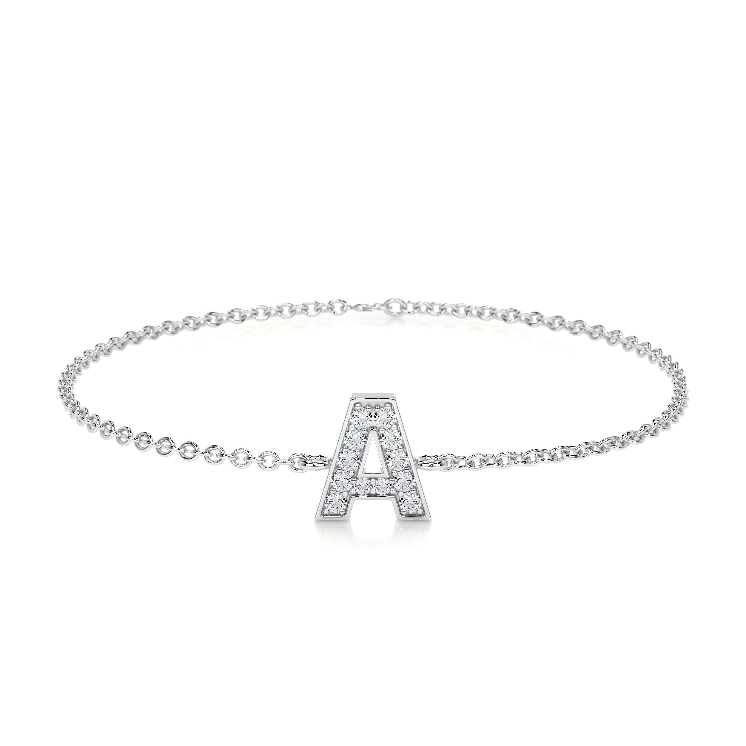 Bridget Letter Diamonds Bracelet (0.30 Carat) -14K White Gold