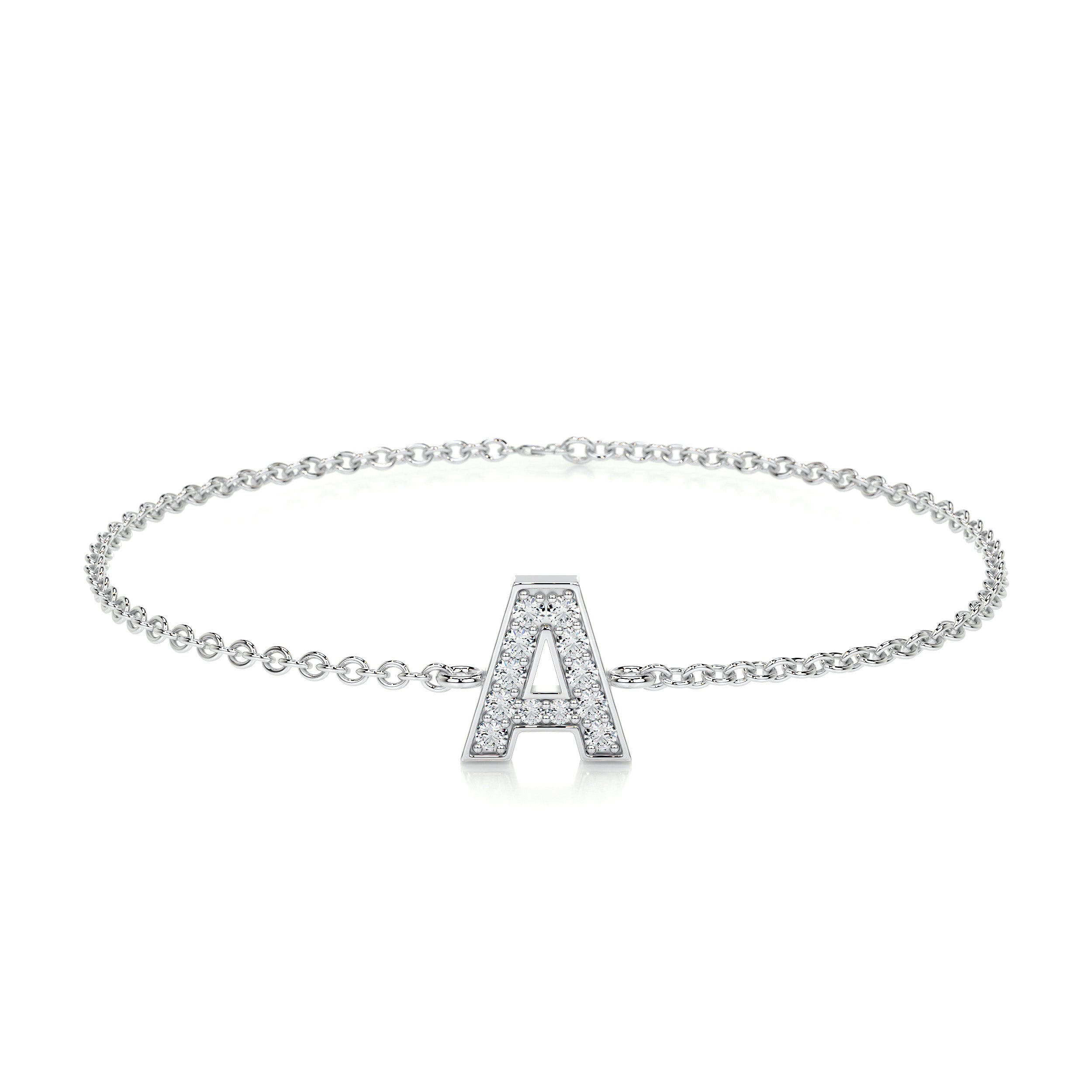 Bridget Letter Diamonds Bracelet   (0.30 Carat) -14K White Gold