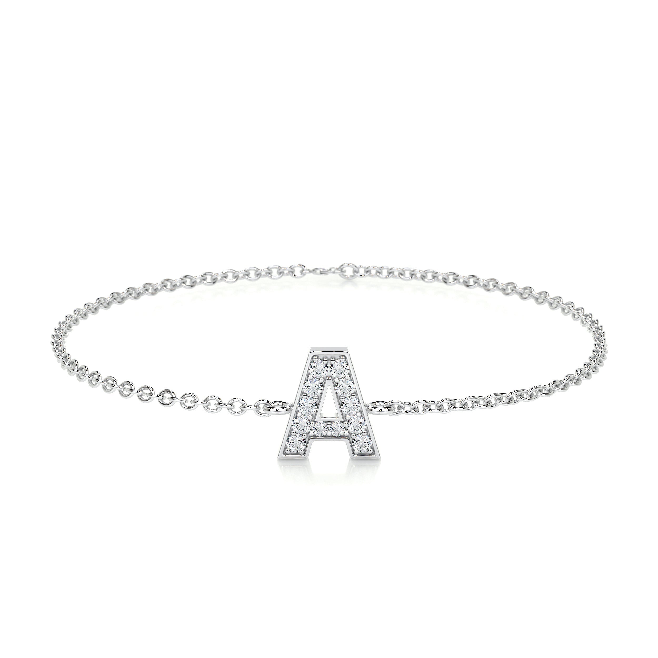 Bridget Letter Lab Grown Diamonds Bracelet   (0.30 Carat) -14K White Gold