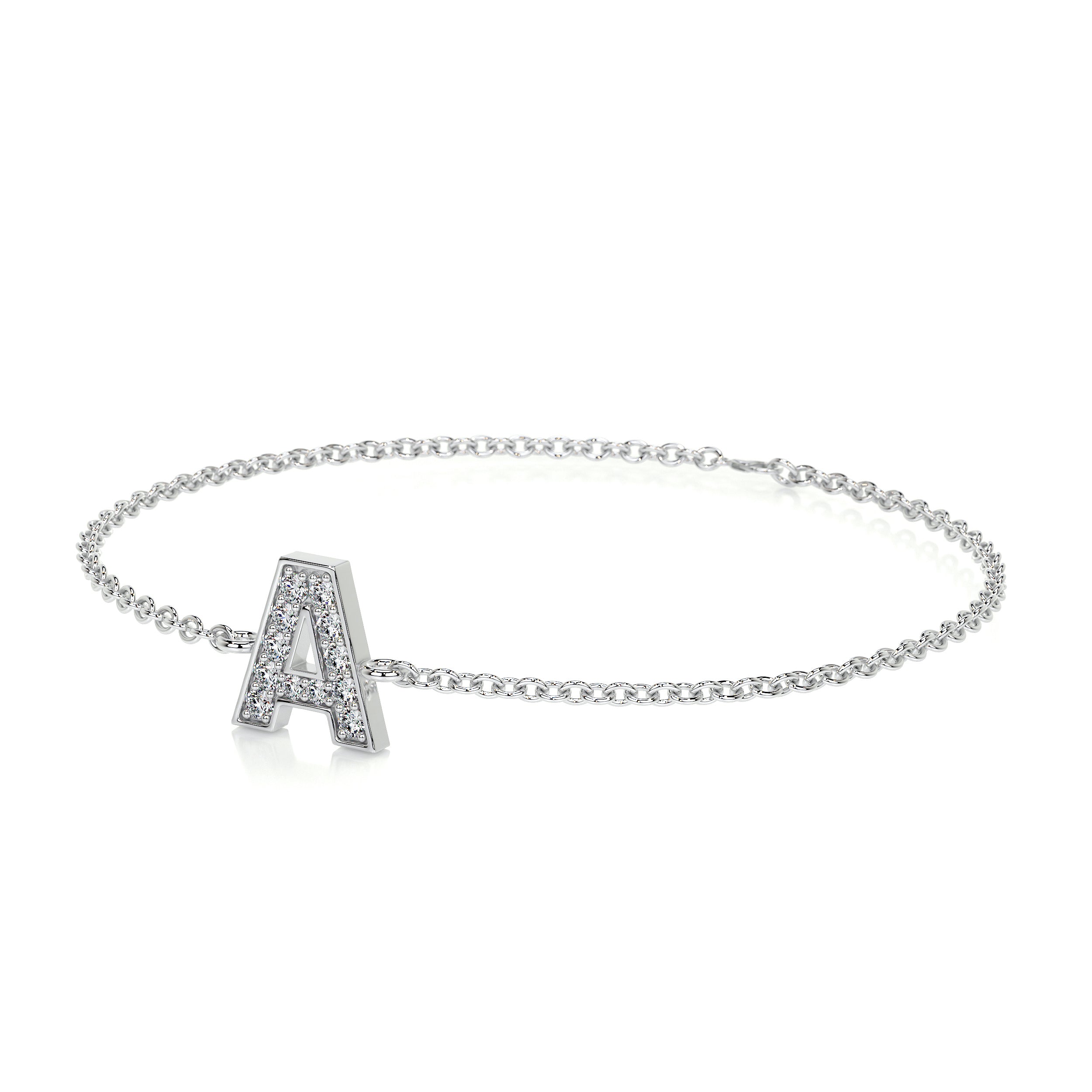 Bridget Letter Diamonds Bracelet (0.30 Carat) -14K White Gold