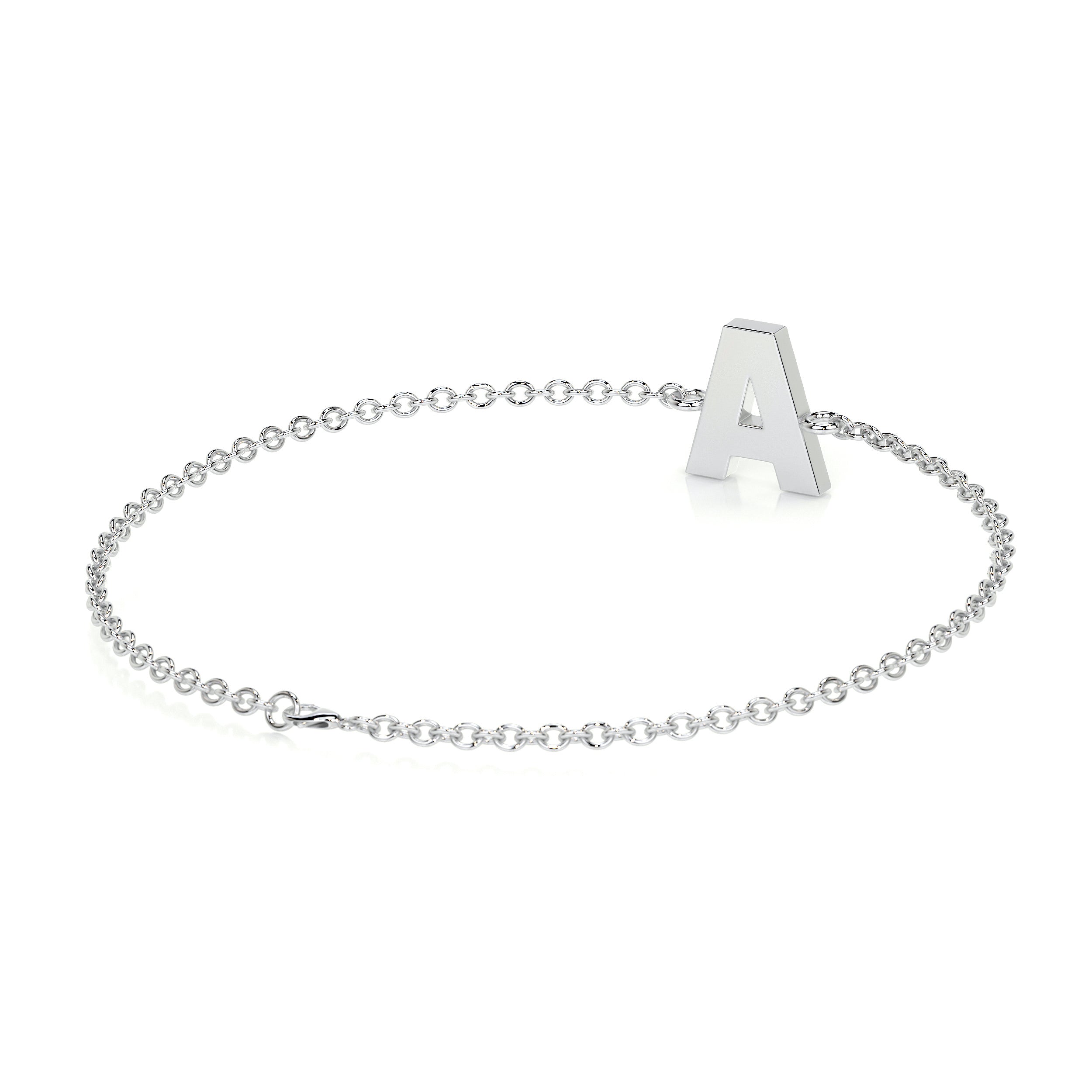 Bridget Letter Diamonds Bracelet   (0.30 Carat) -14K White Gold