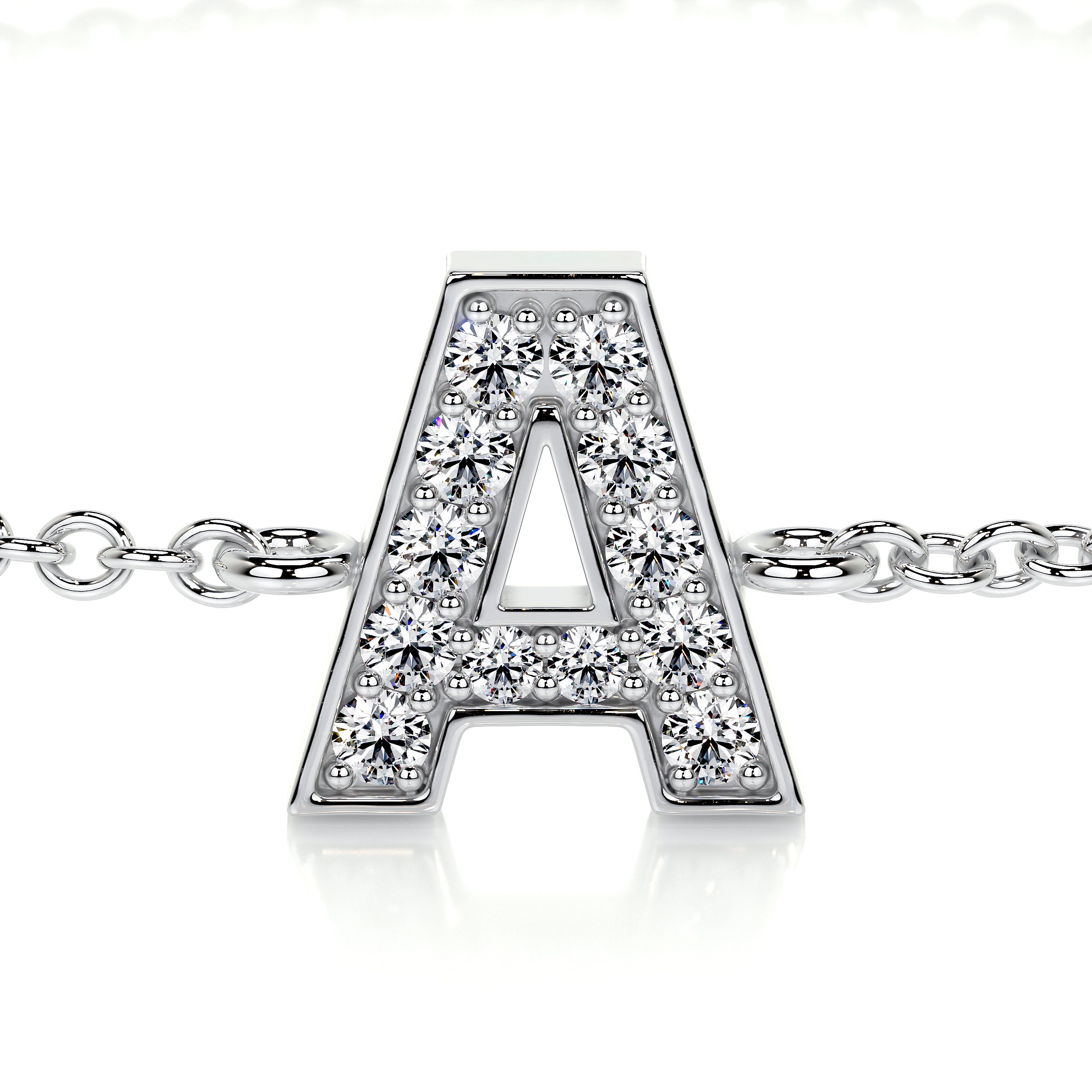 Bridget Letter Lab Grown Diamonds Bracelet   (0.30 Carat) -14K White Gold