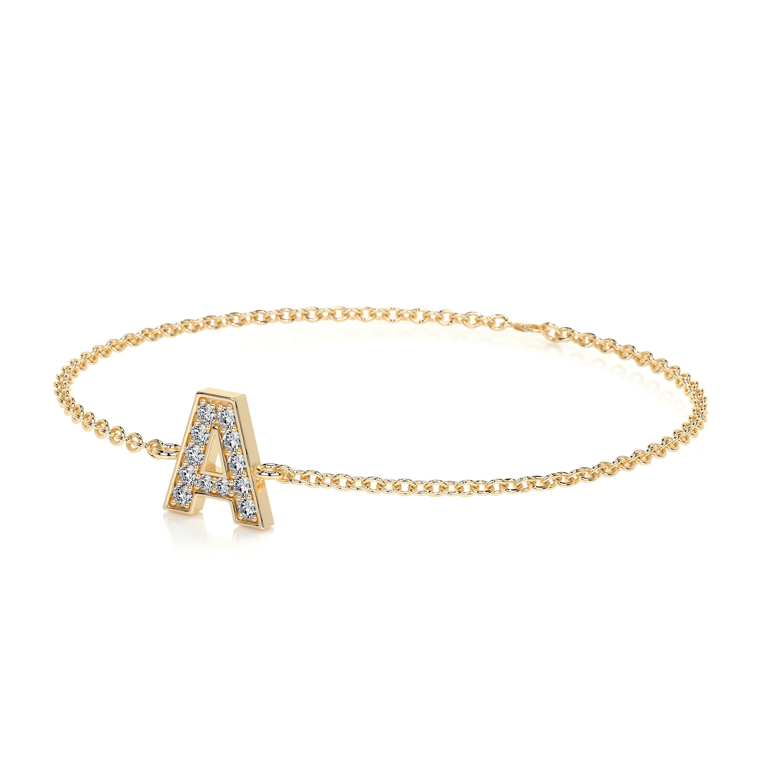 Bridget Letter Diamonds Bracelet (0.30 Carat) -18K Yellow Gold