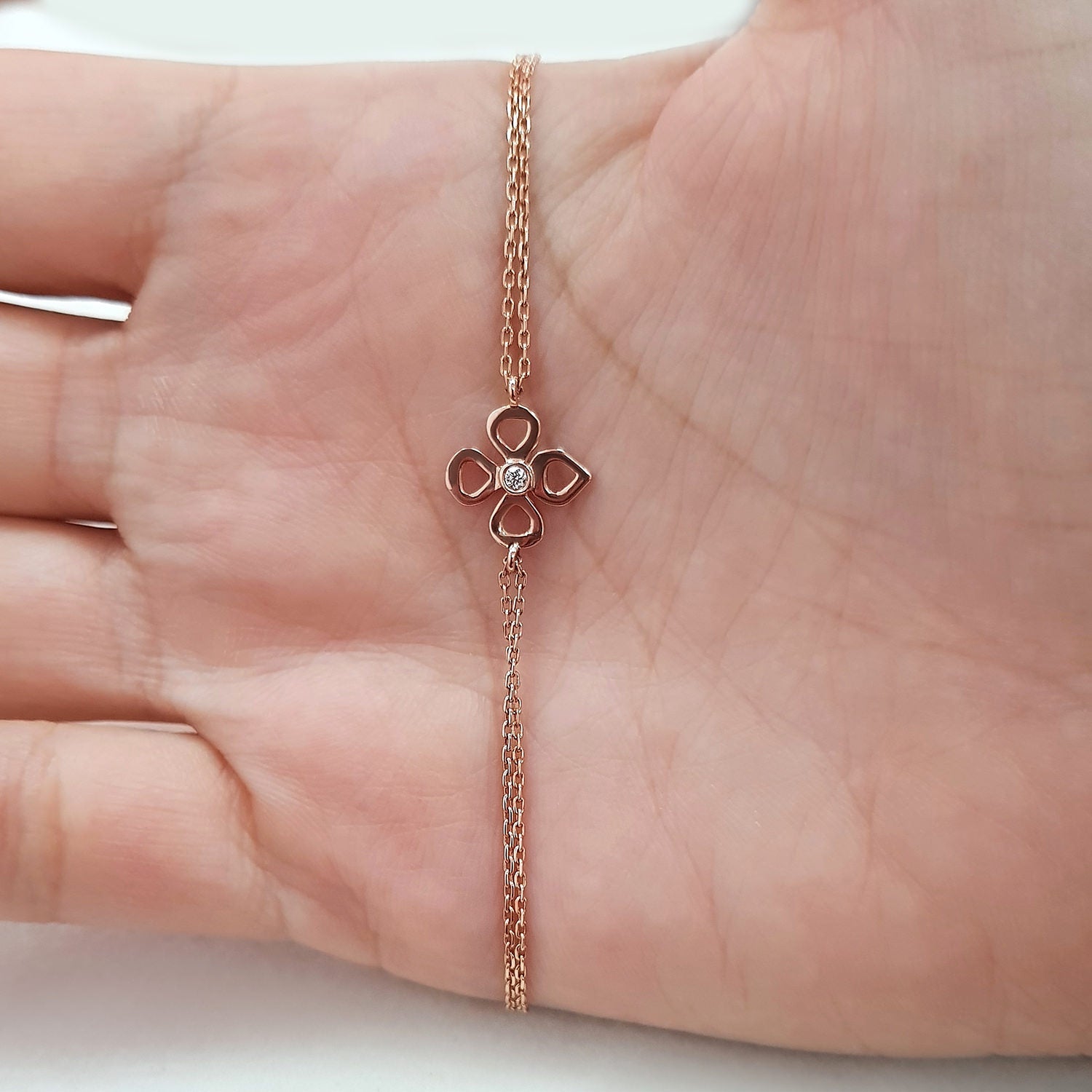 Dolores Lab Grown Diamonds Bracelet (0.02 Carat) -14K Rose Gold