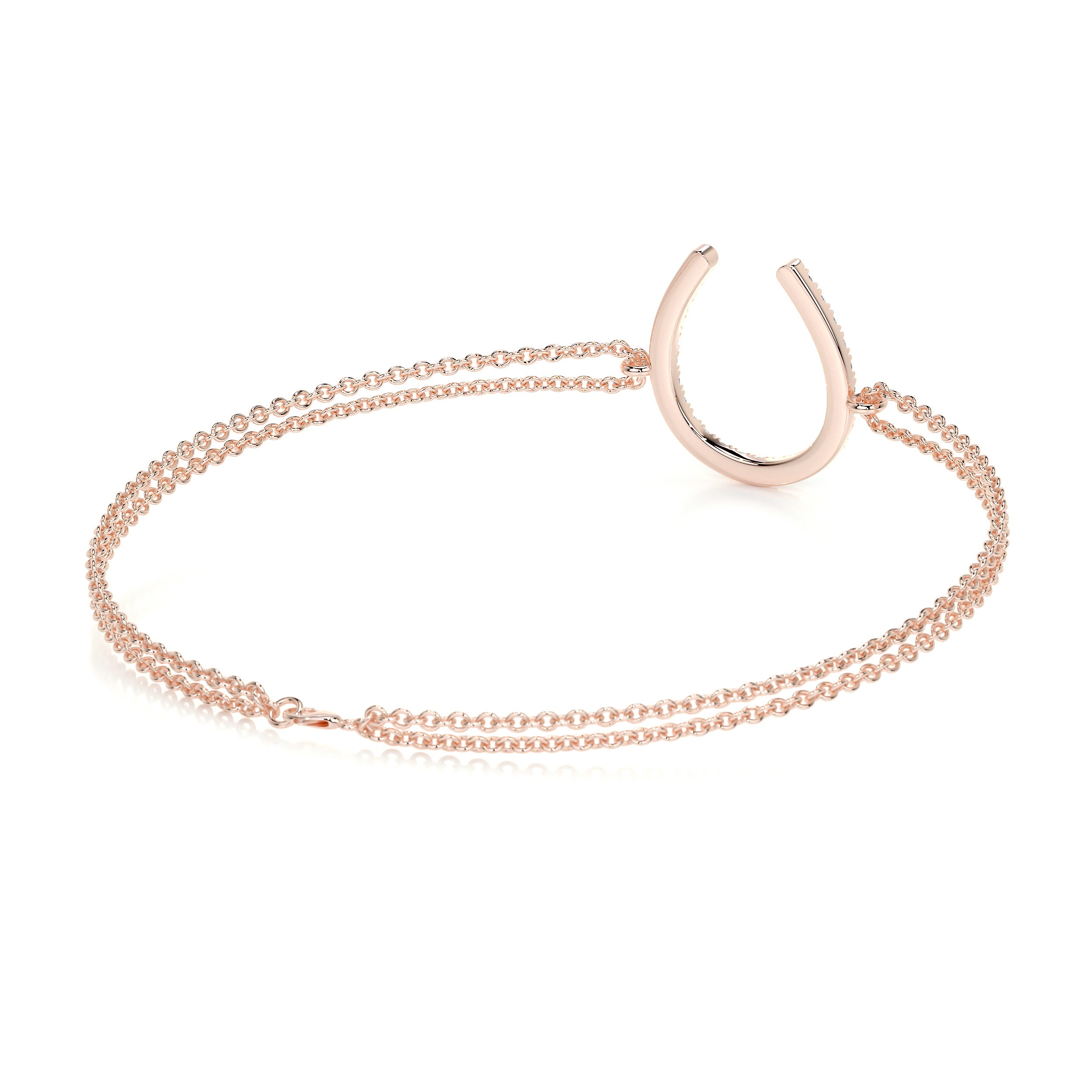 Horseshoe Lab Grown Diamonds Bracelet (0.20 Carat) -14K Rose Gold